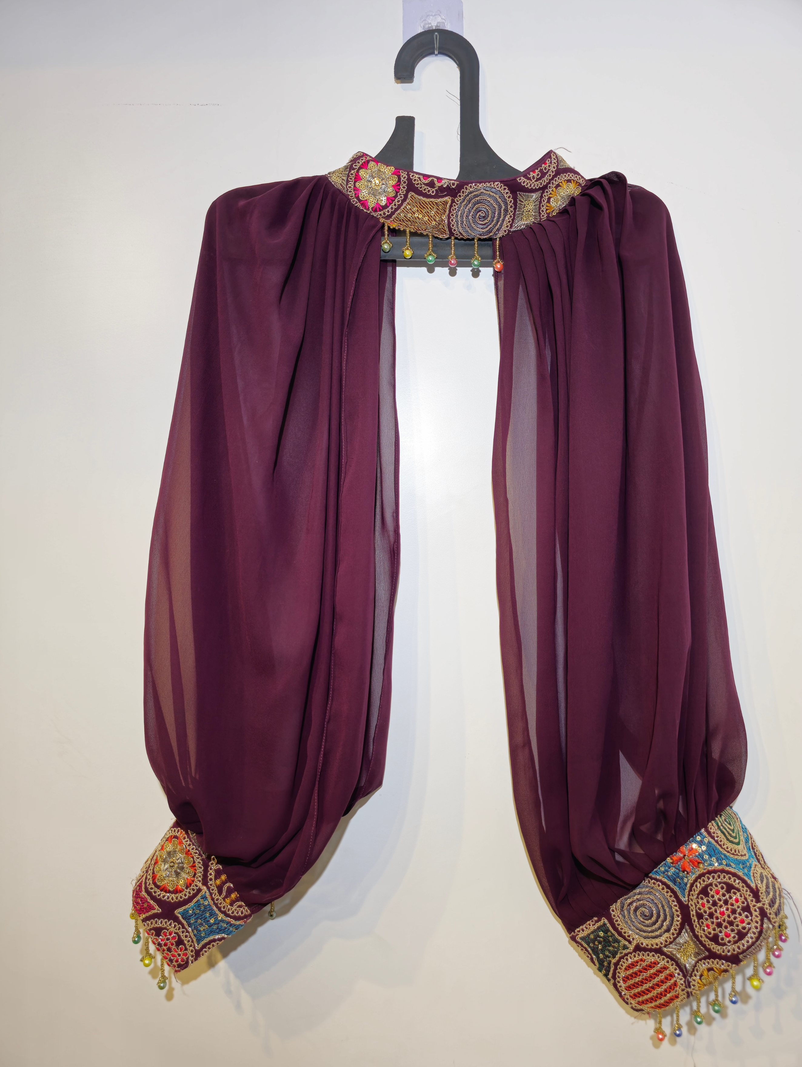 Image of Dhoti Style & Separate Sleeve Georgette - 3 Piece