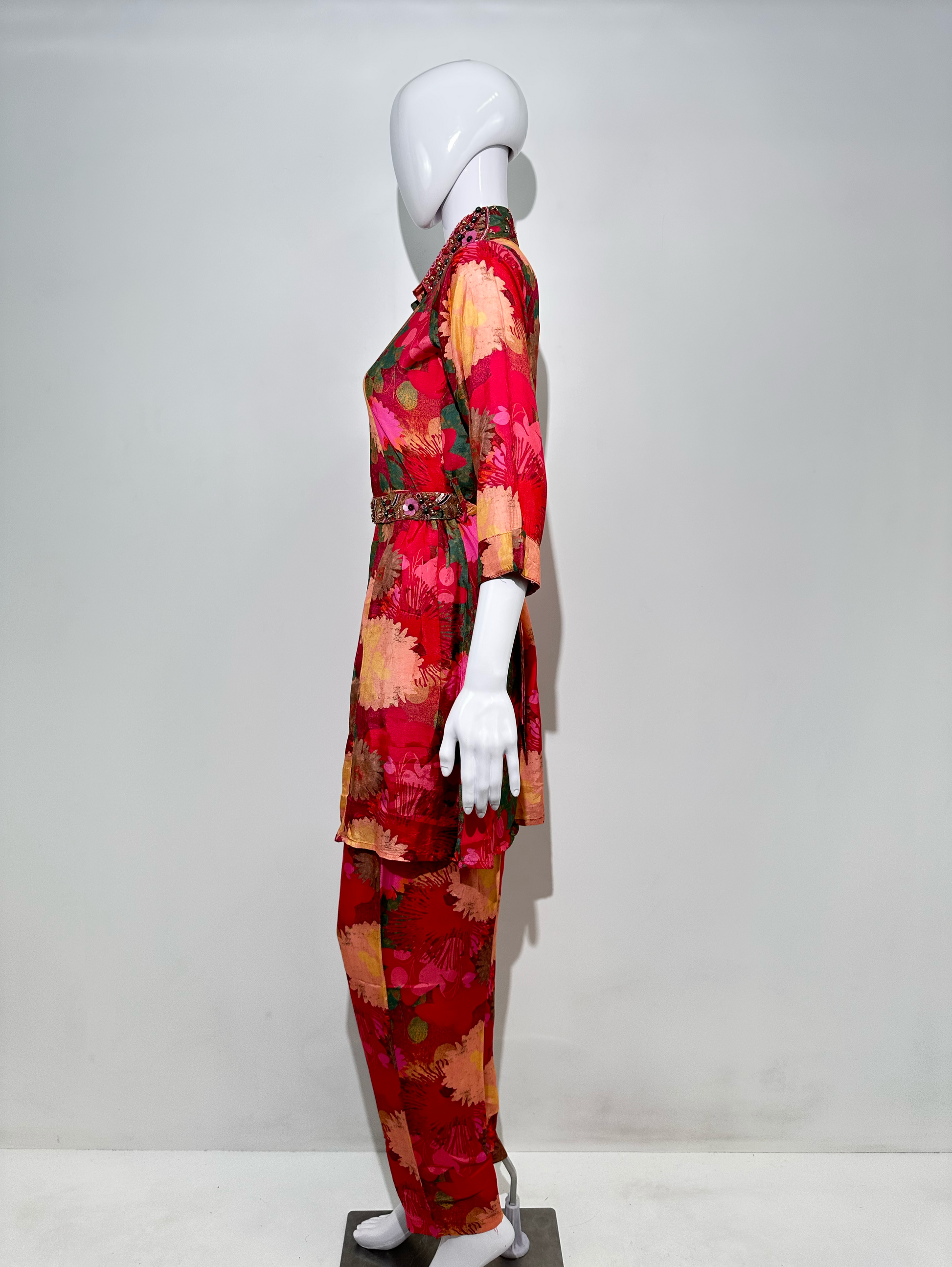Muslin Hand work Coord Set - with Belt
