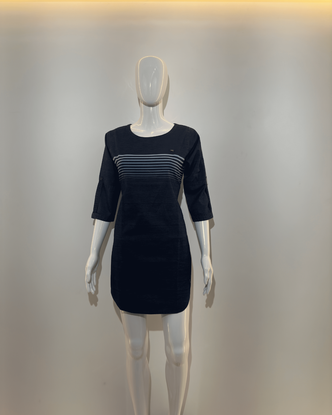 Stripe Denim Tunics Top - 1 Piece