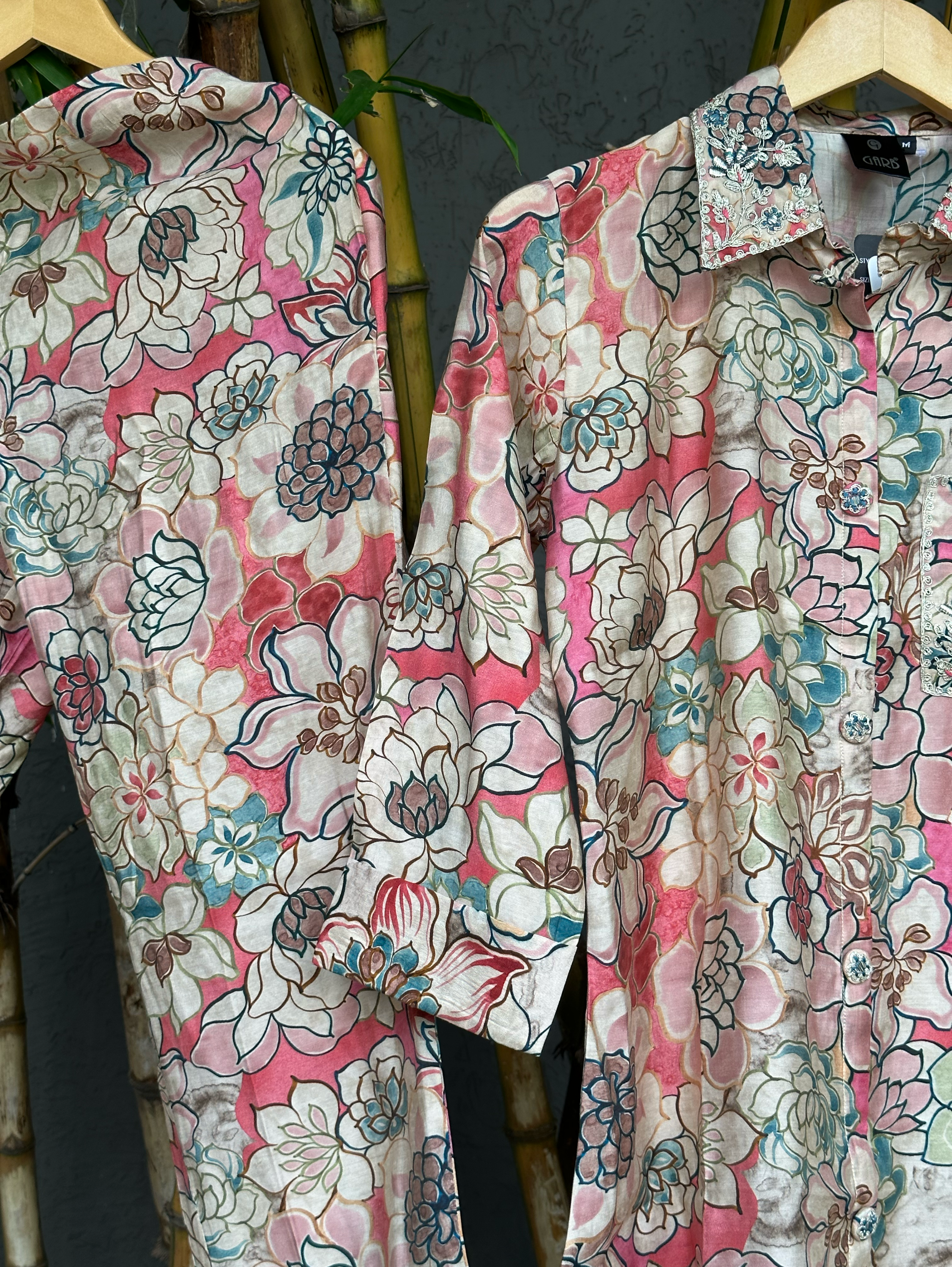 Image of Muslin Collar & Pocket Embroidery Coords