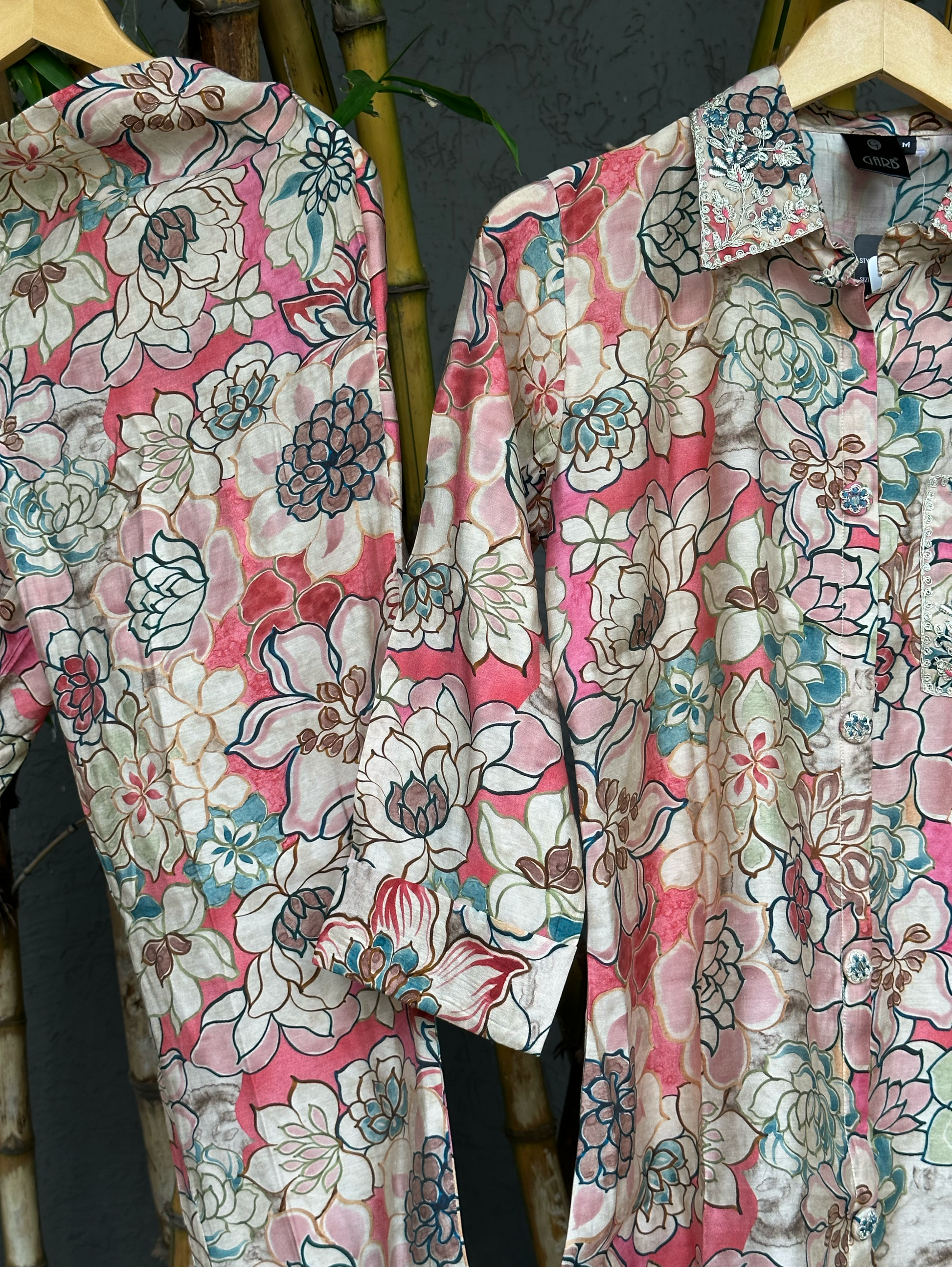 Muslin Collar & Pocket Embroidery Coords