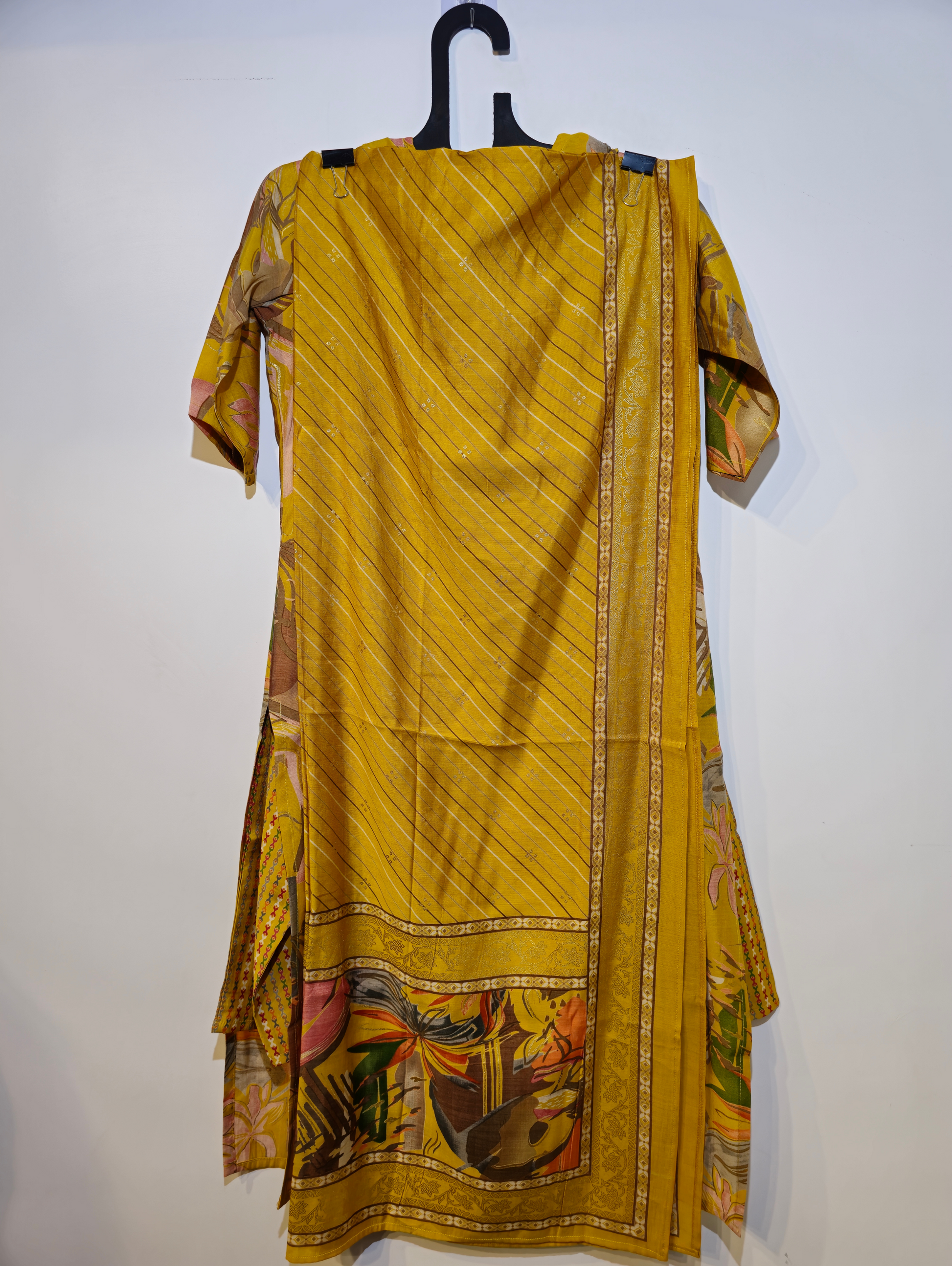 Pure Muslin Straight Kurti Set - 3 Piece