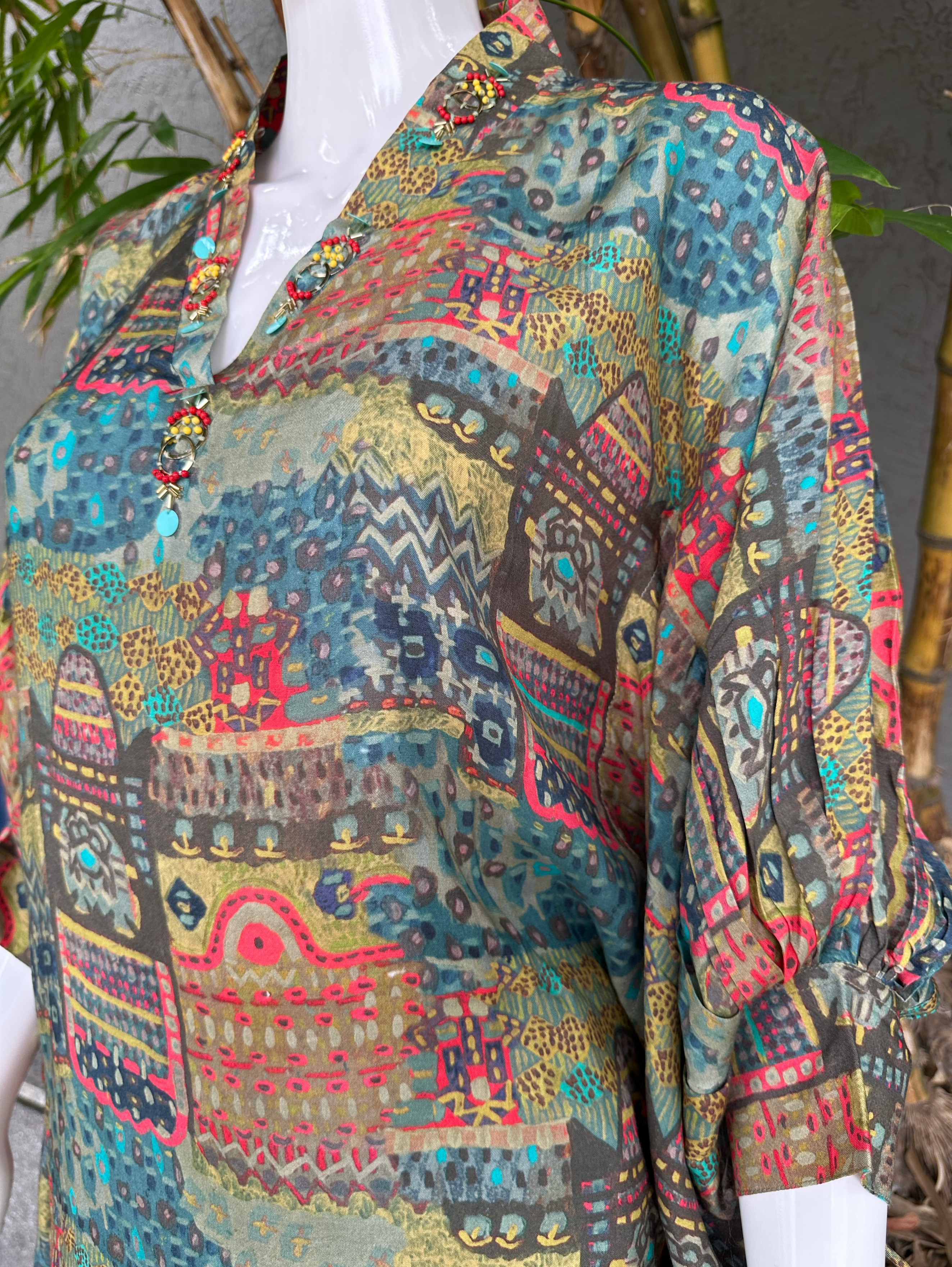 Image of Muslin Kaftan Coord Set with Accessories work