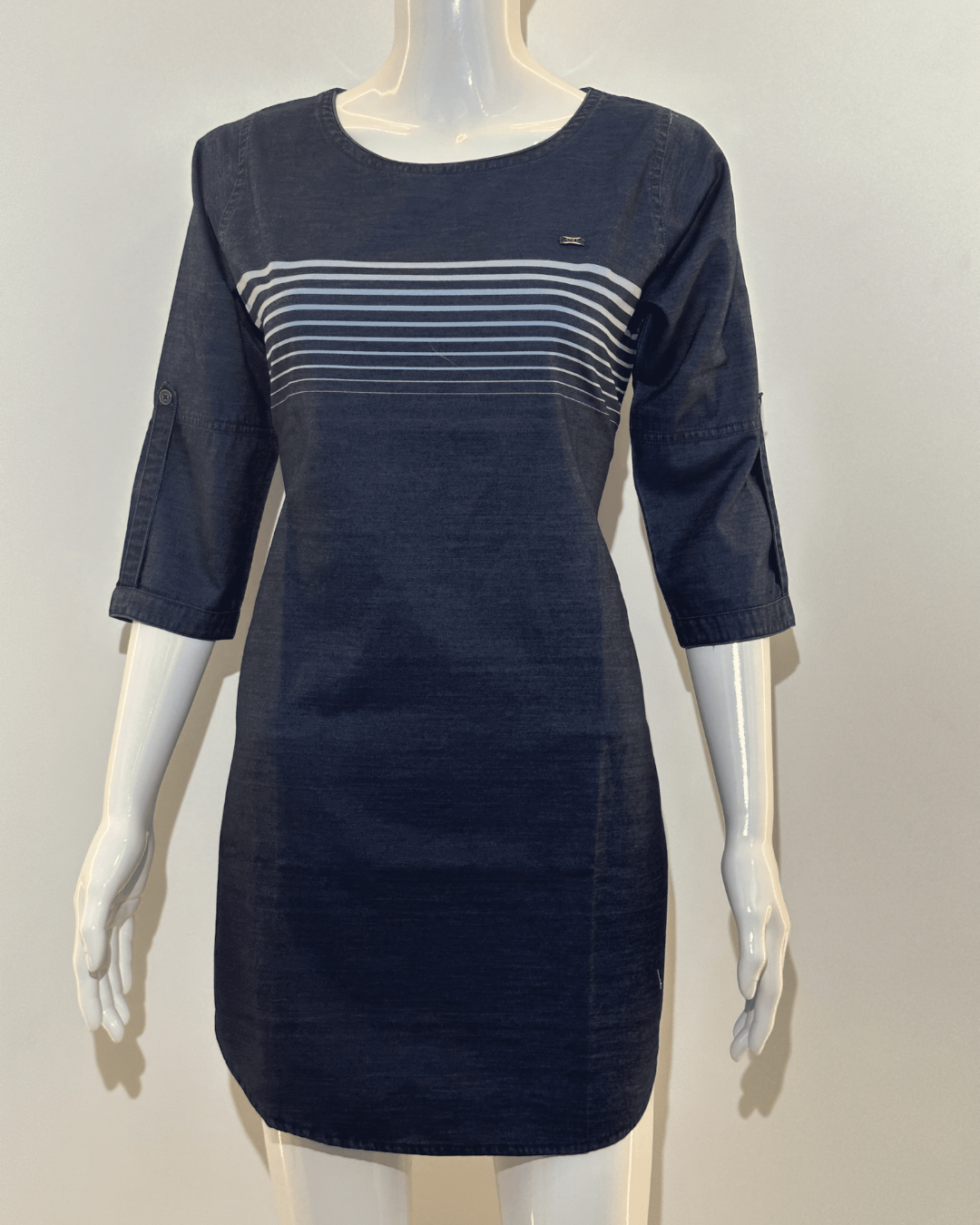 Stripe Denim Tunics Top - 1 Piece