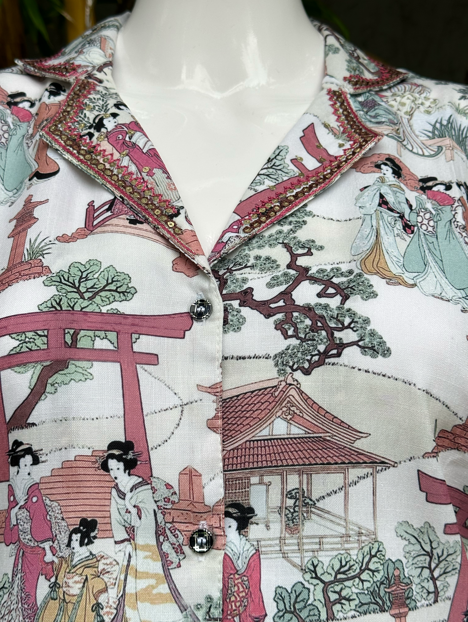 Cotton Print Coords with Collar Sequence