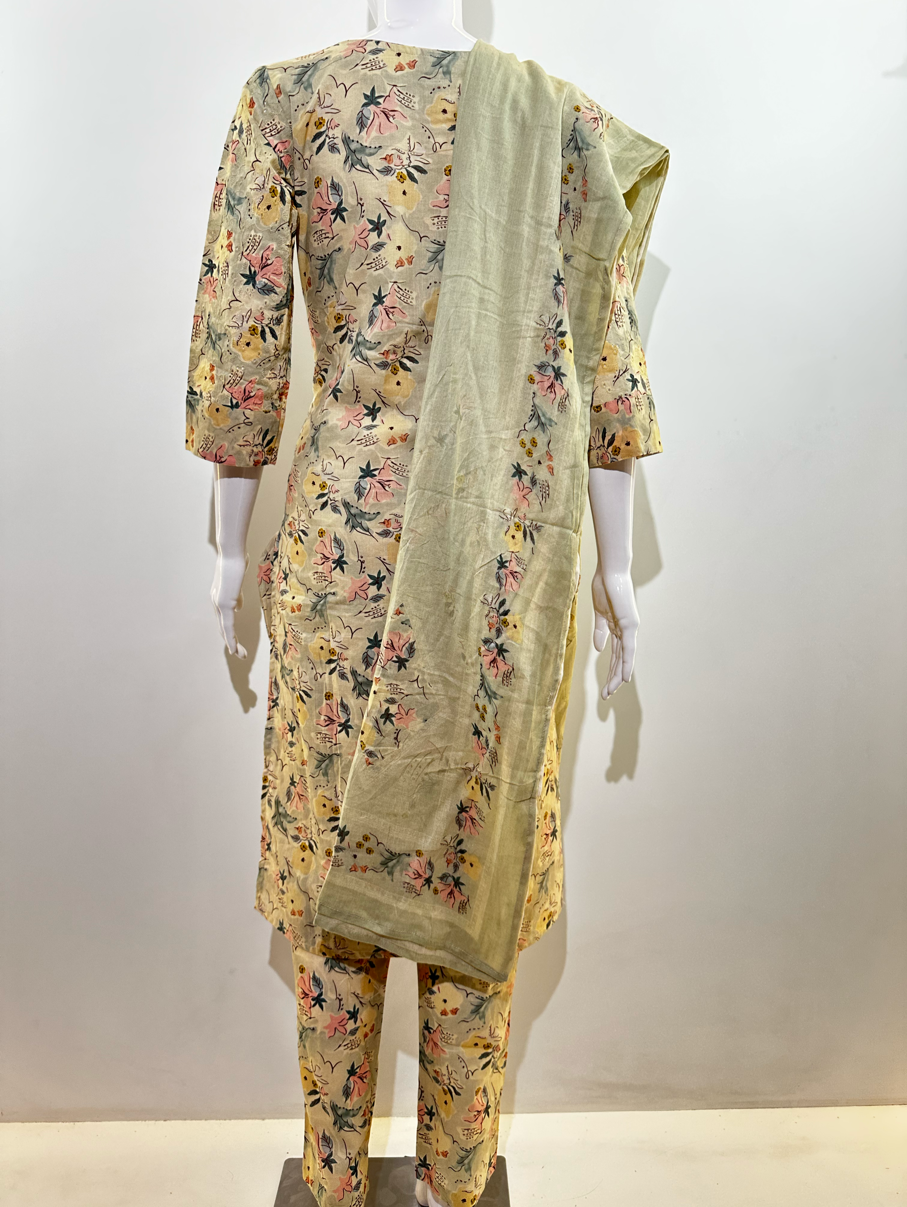 Image of Lucknowi work Cotton Kurti Set -3 Piece