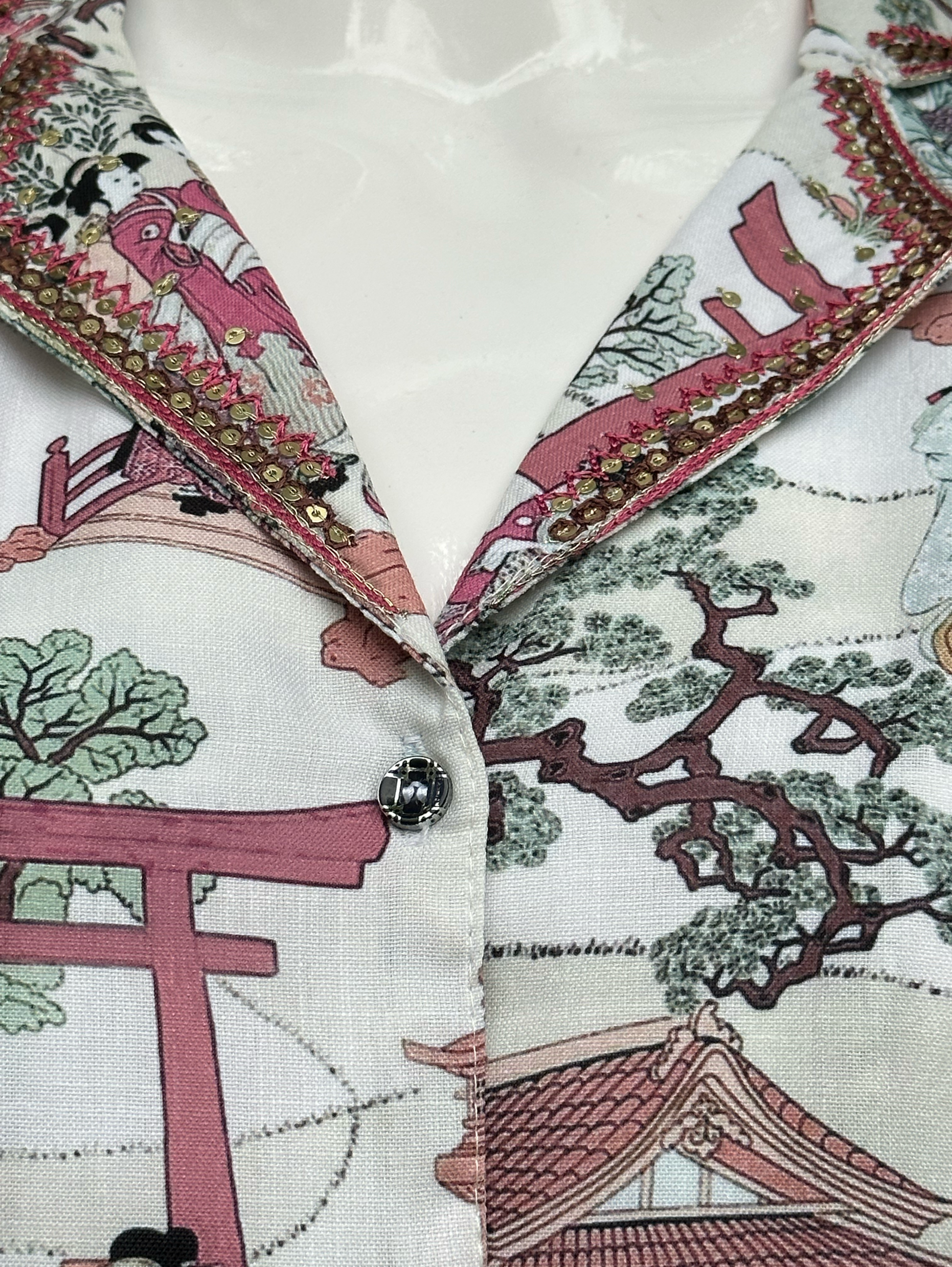 Cotton Print Coords with Collar Sequence