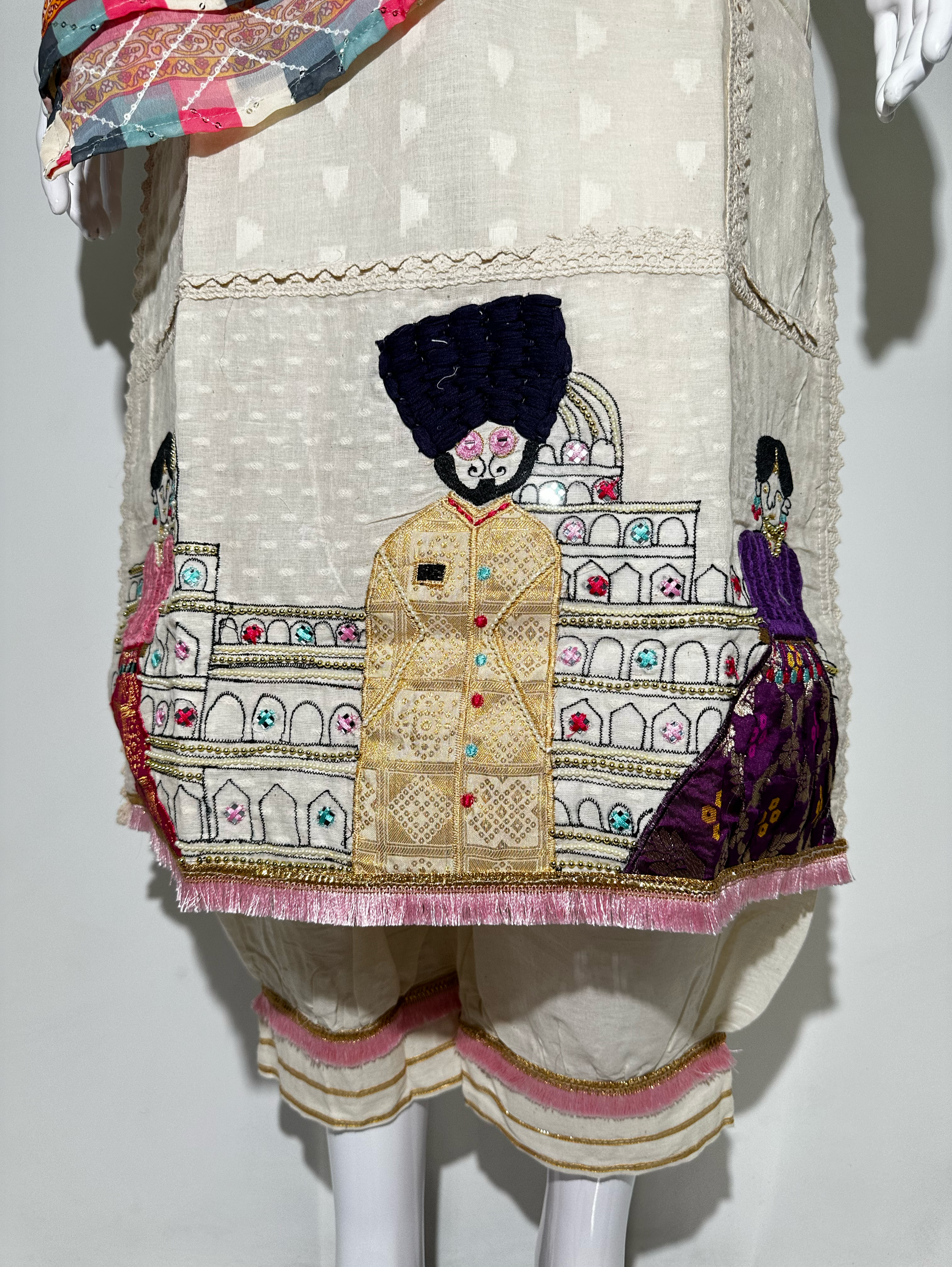 Afghani Style Daman Thread work  - 3 Piece