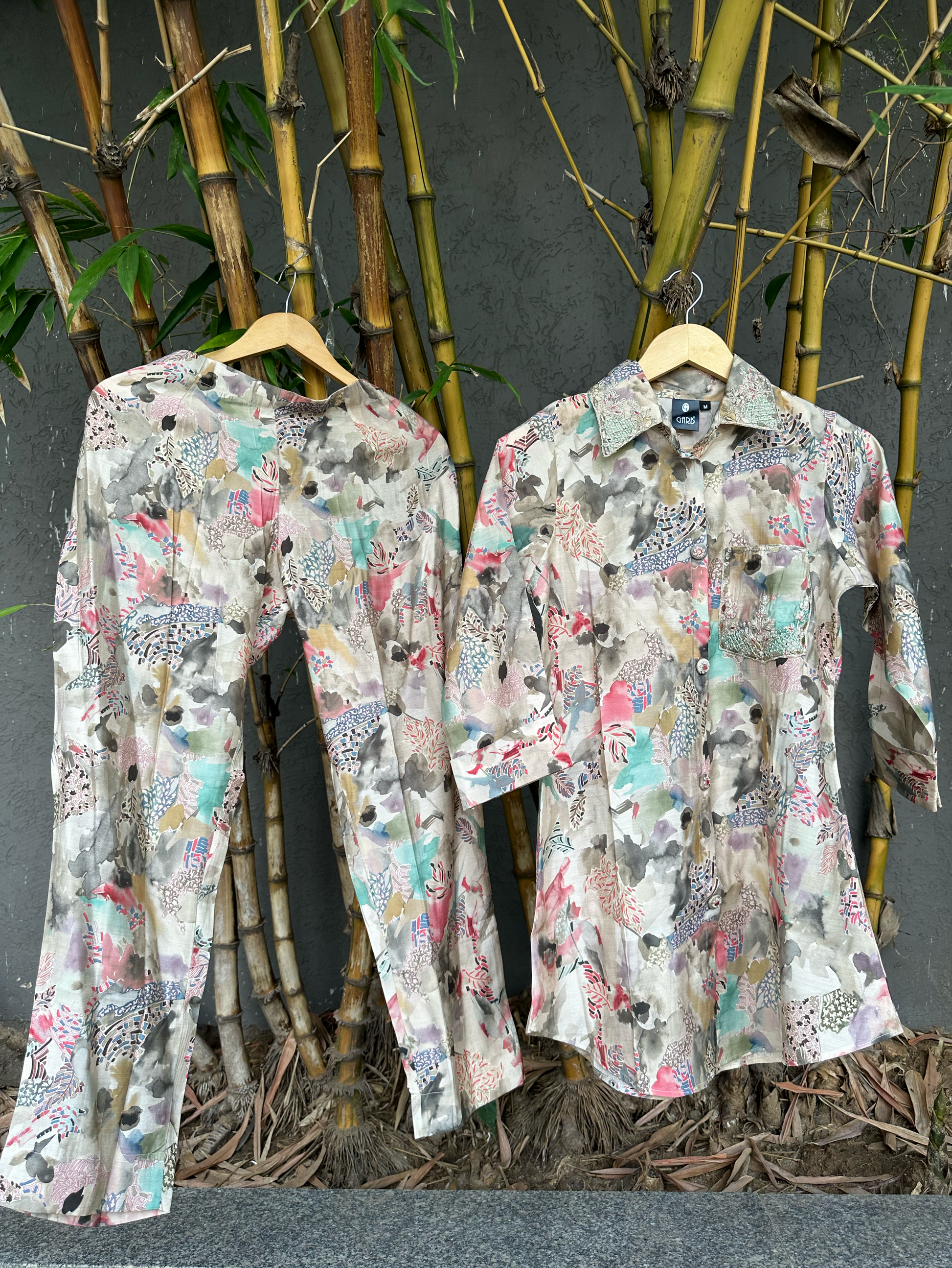 Muslin Collar & Pocket Embroidery Coords