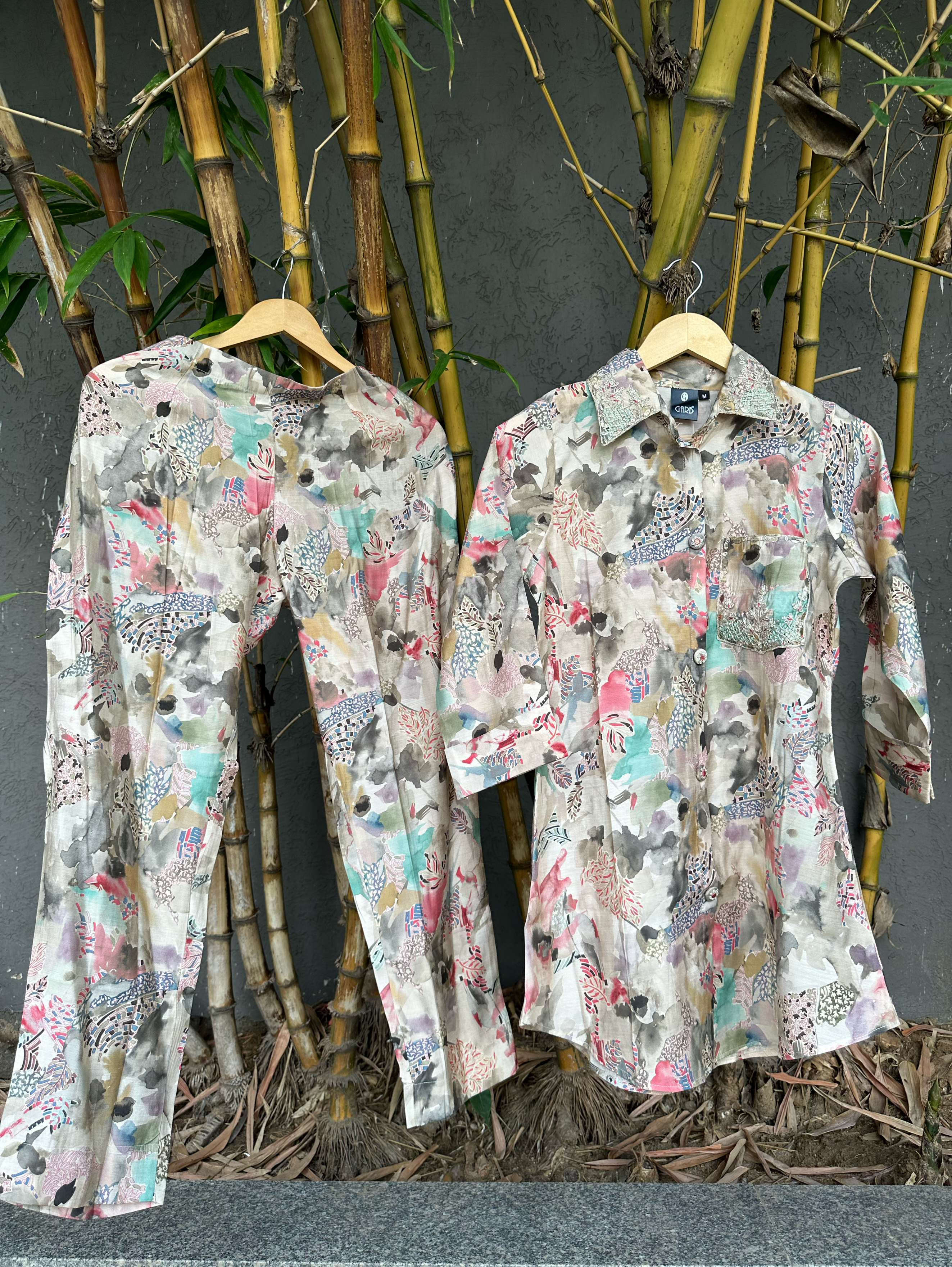 Image of Muslin Collar & Pocket Embroidery Coords