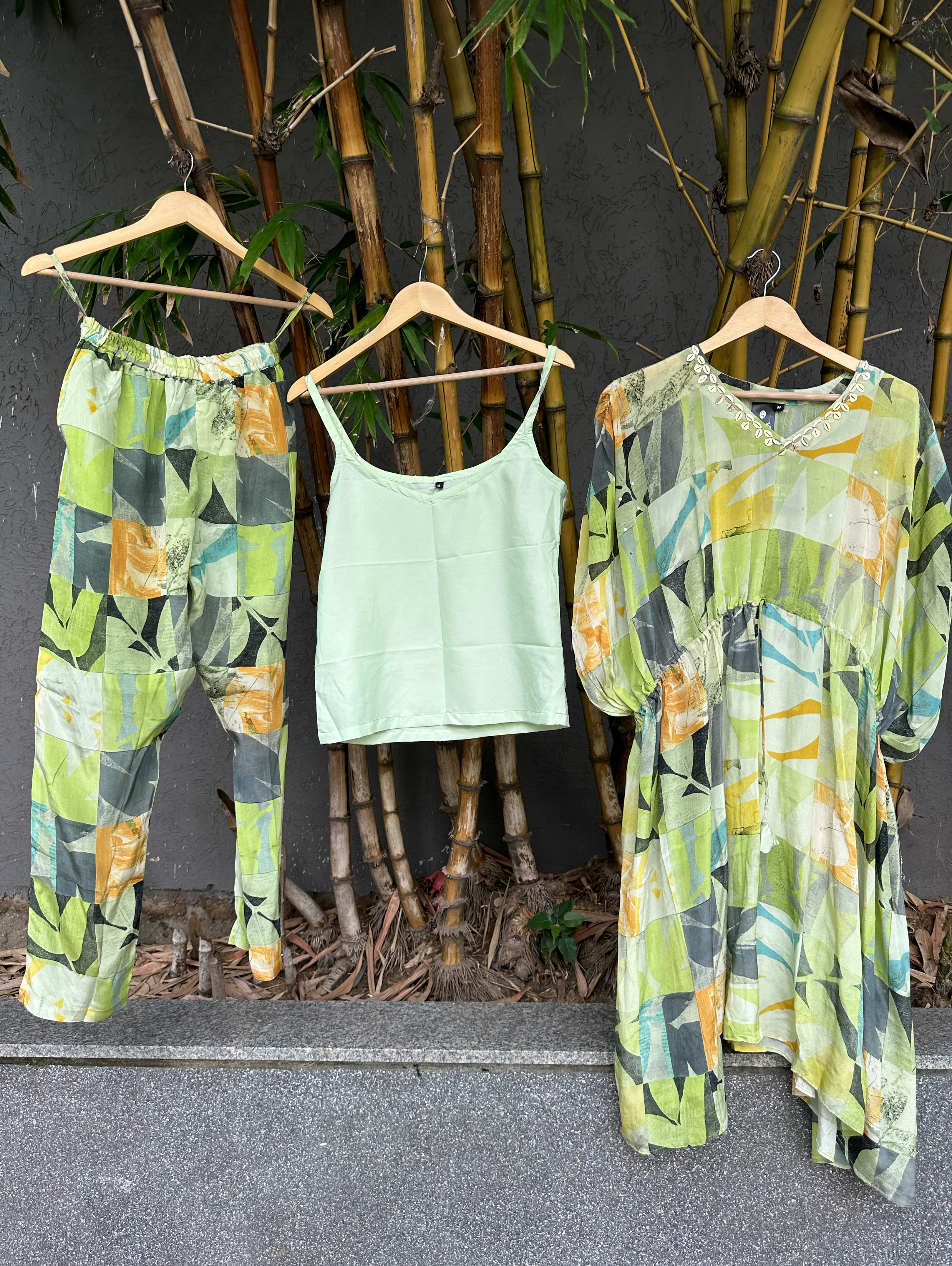 Image of Kaftan Style Coords with Work - 3 Piece
