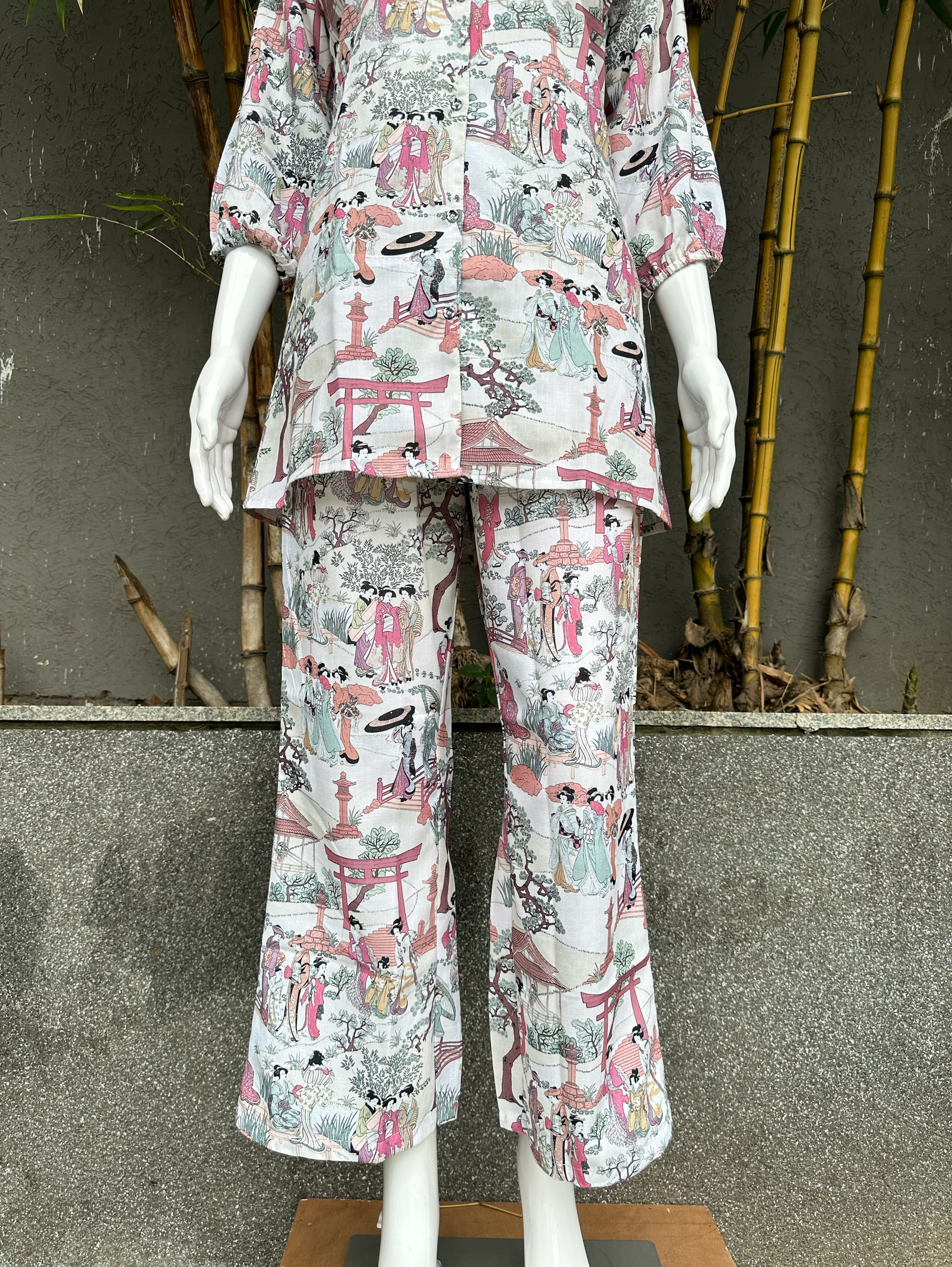 Cotton Print Coords with Collar Sequence