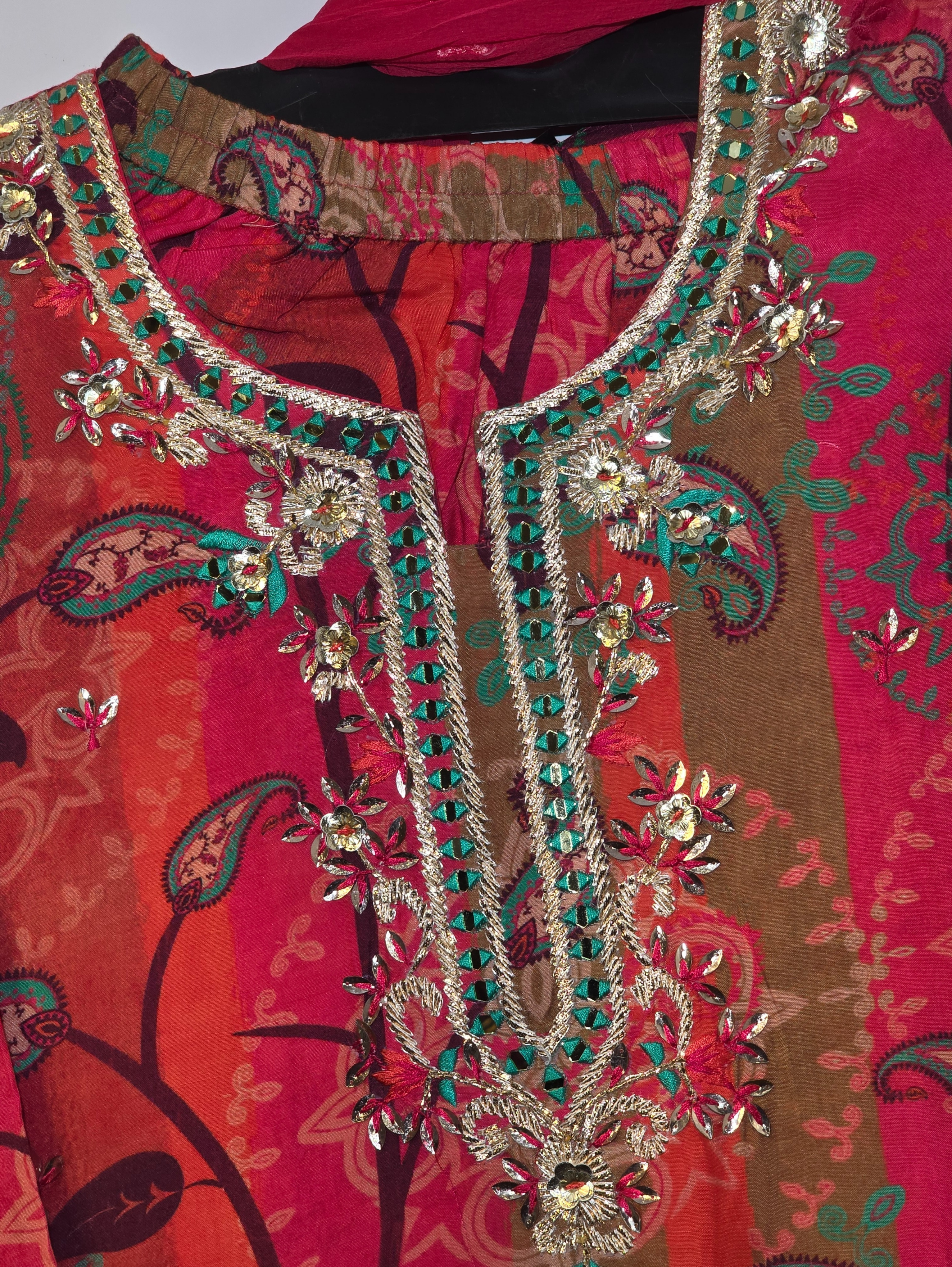 Image of Pure Muslin Kurti Set - 3 Piece