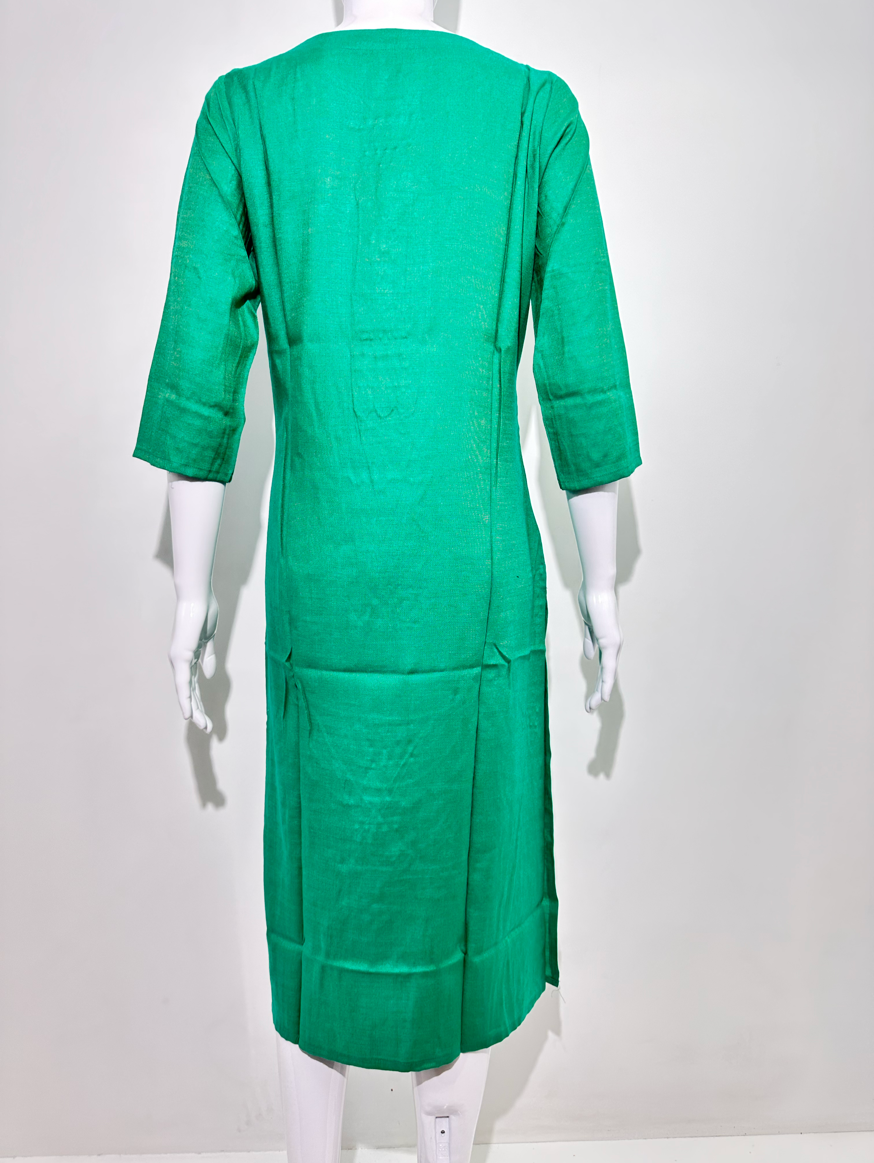Image of Rayon Straight Kurti with Neck hand work