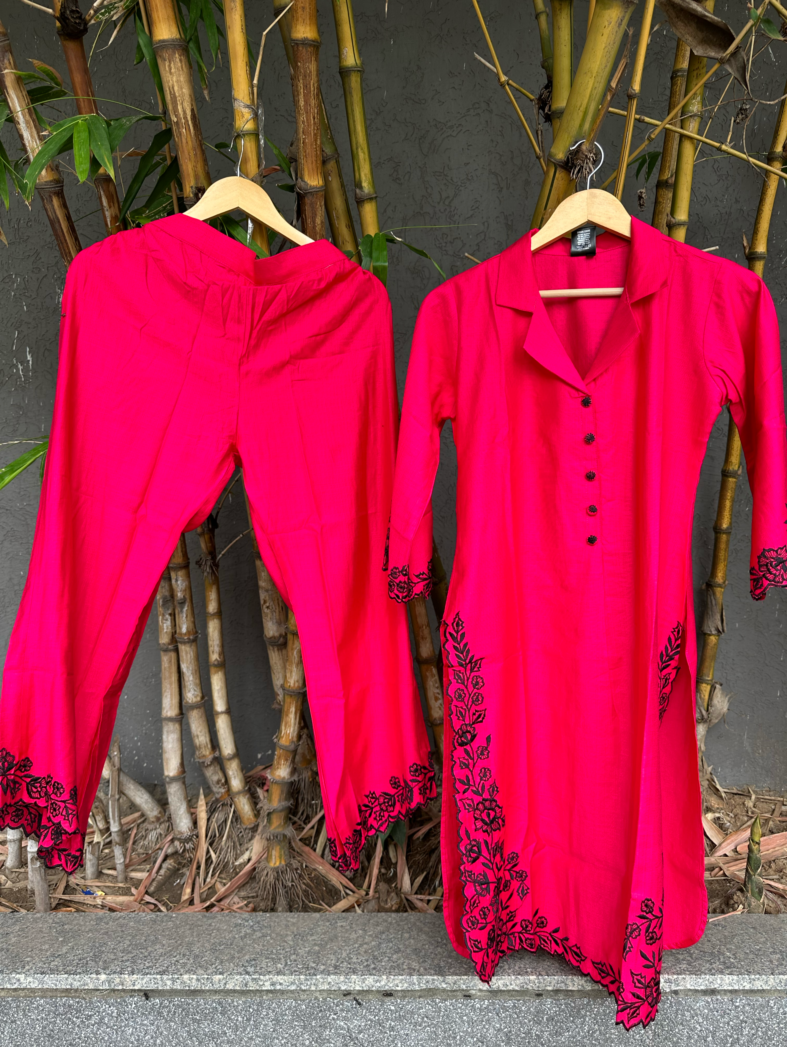 Image of Rayon Embroidery Coords - Palazzo Pant