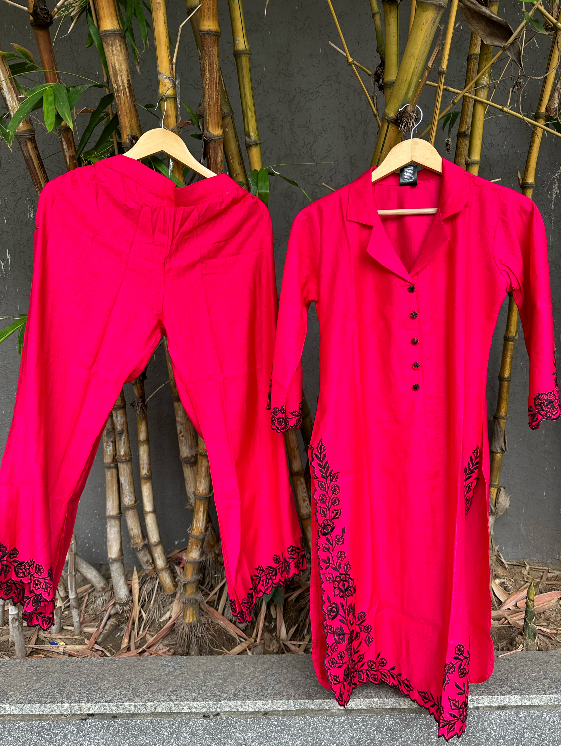 Rayon Embroidery Coords - Palazzo Pant