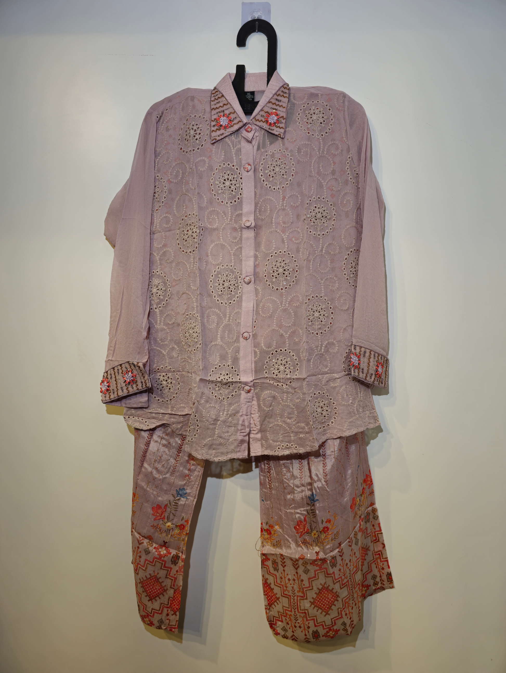 Designer Georgette & Muslin Coord Set