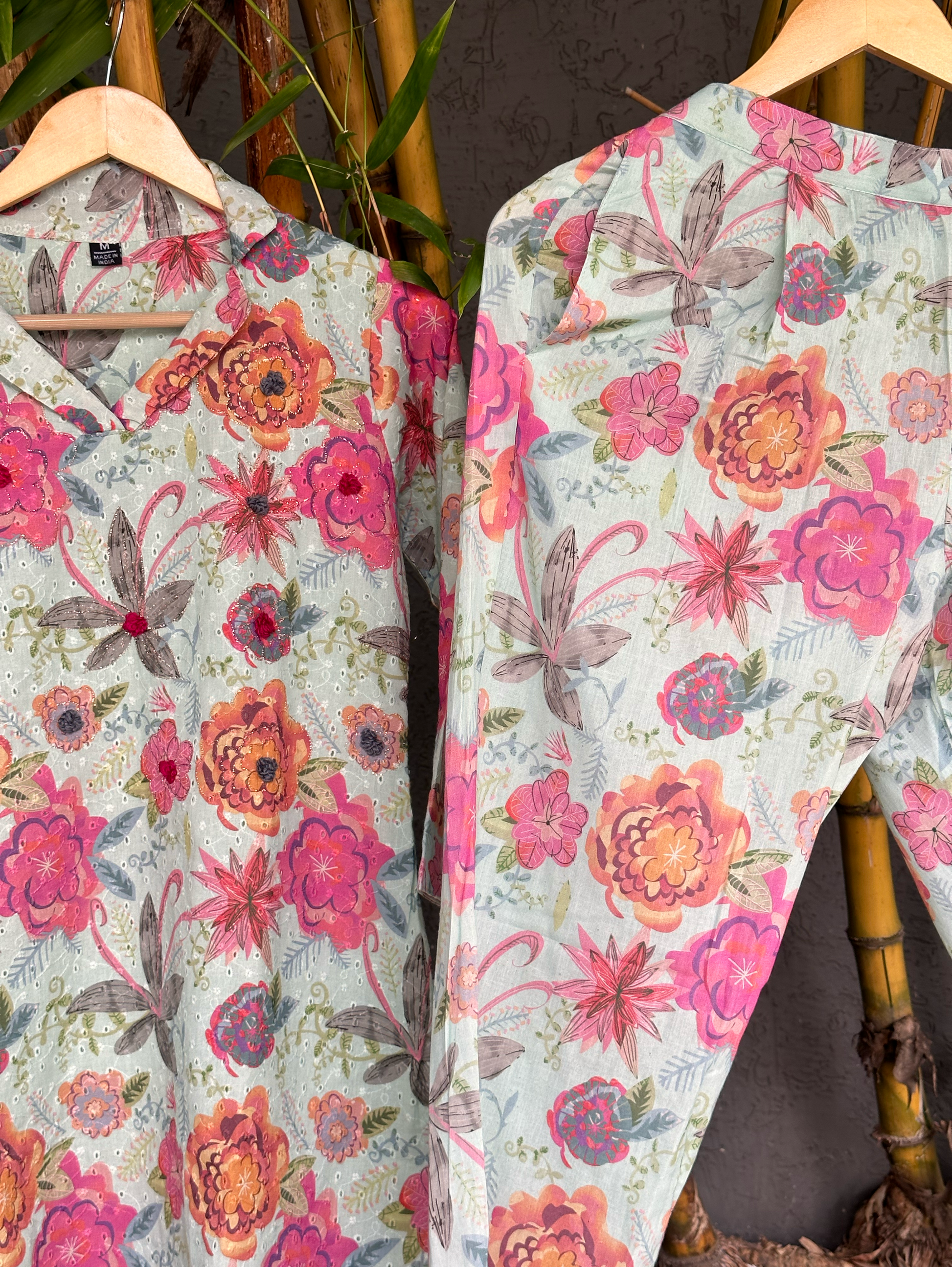 Lucknowi Cotton Embroidery thread work coords