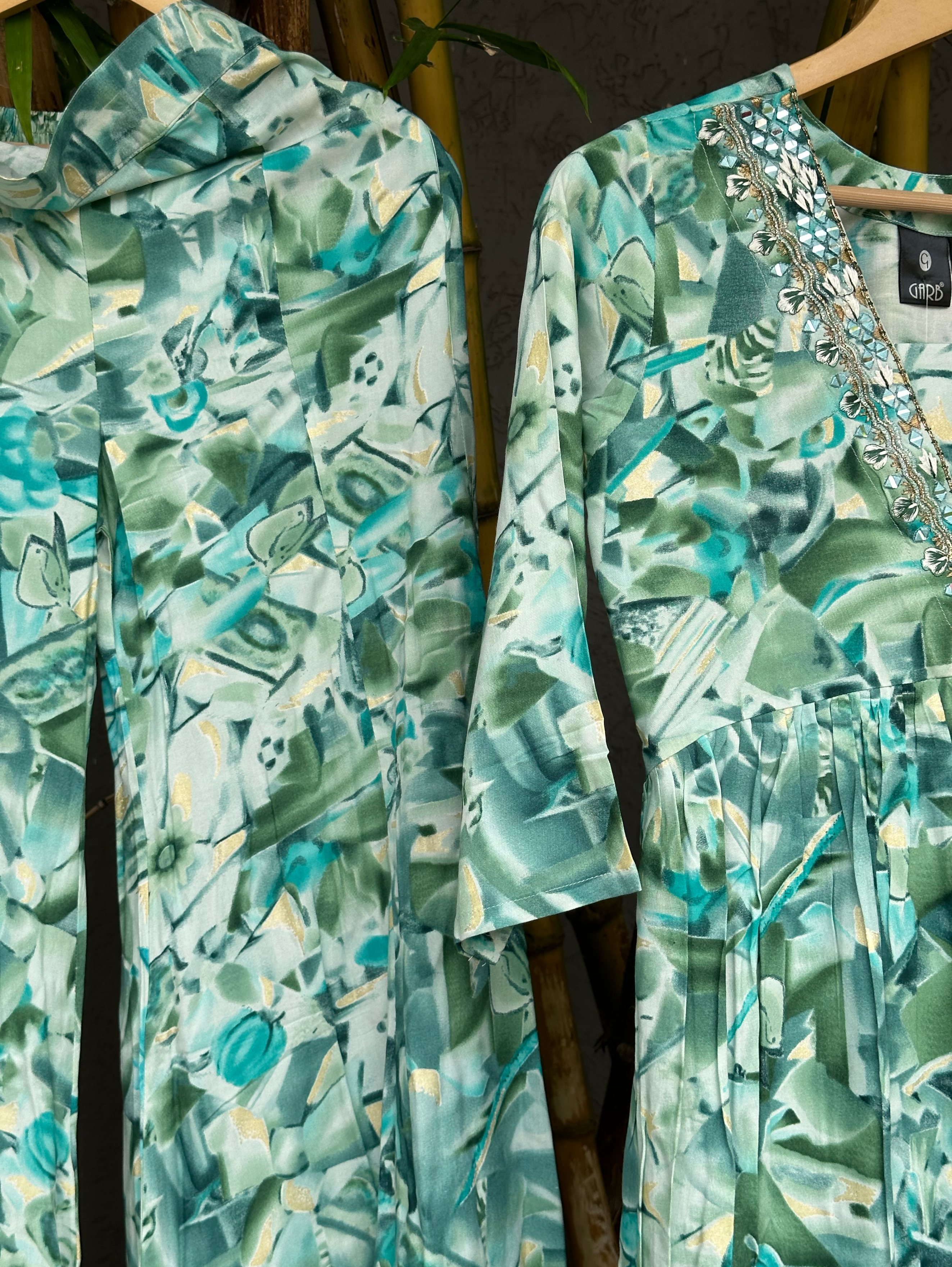 Rayon V Neck Bell Bottom Style Coords