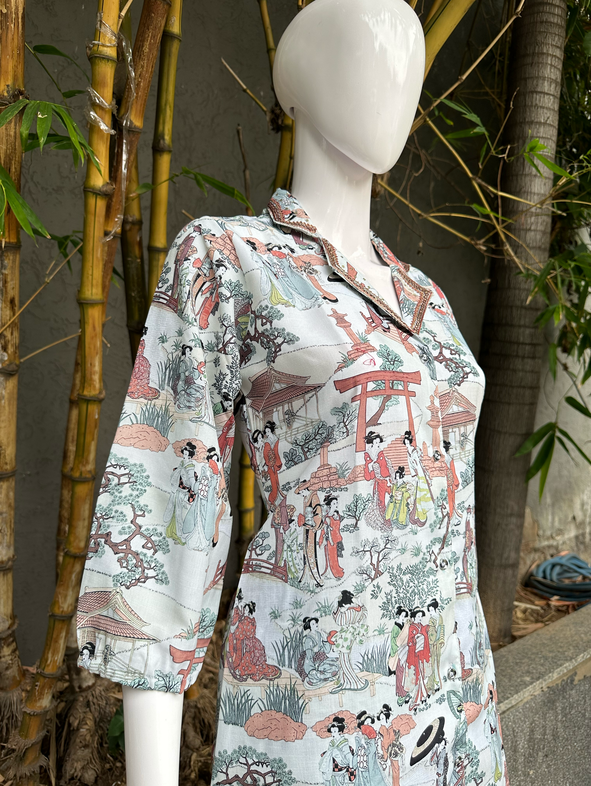 Cotton Print Coords with Collar Sequence