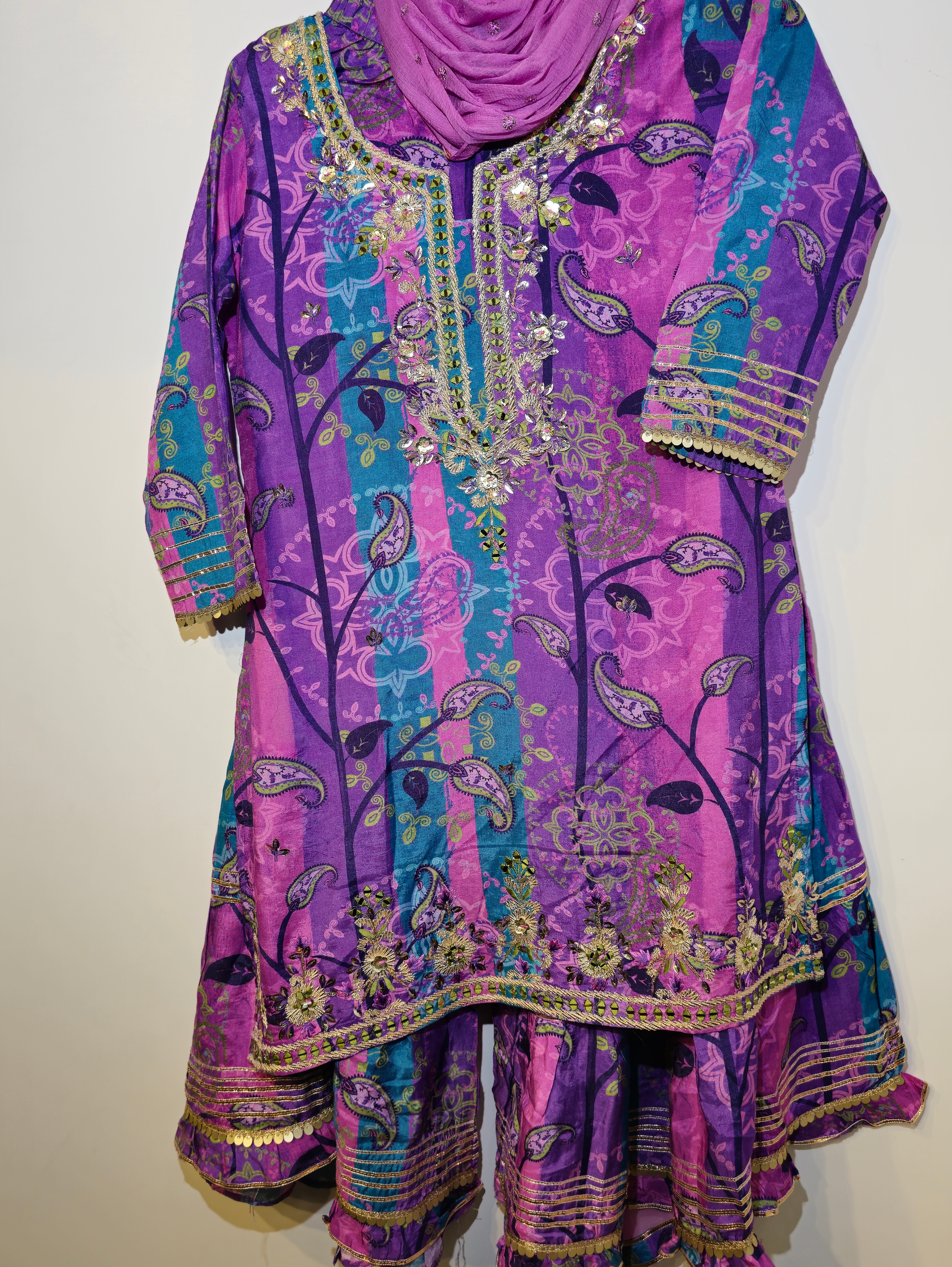 Image of Pure Muslin Kurti Set - 3 Piece