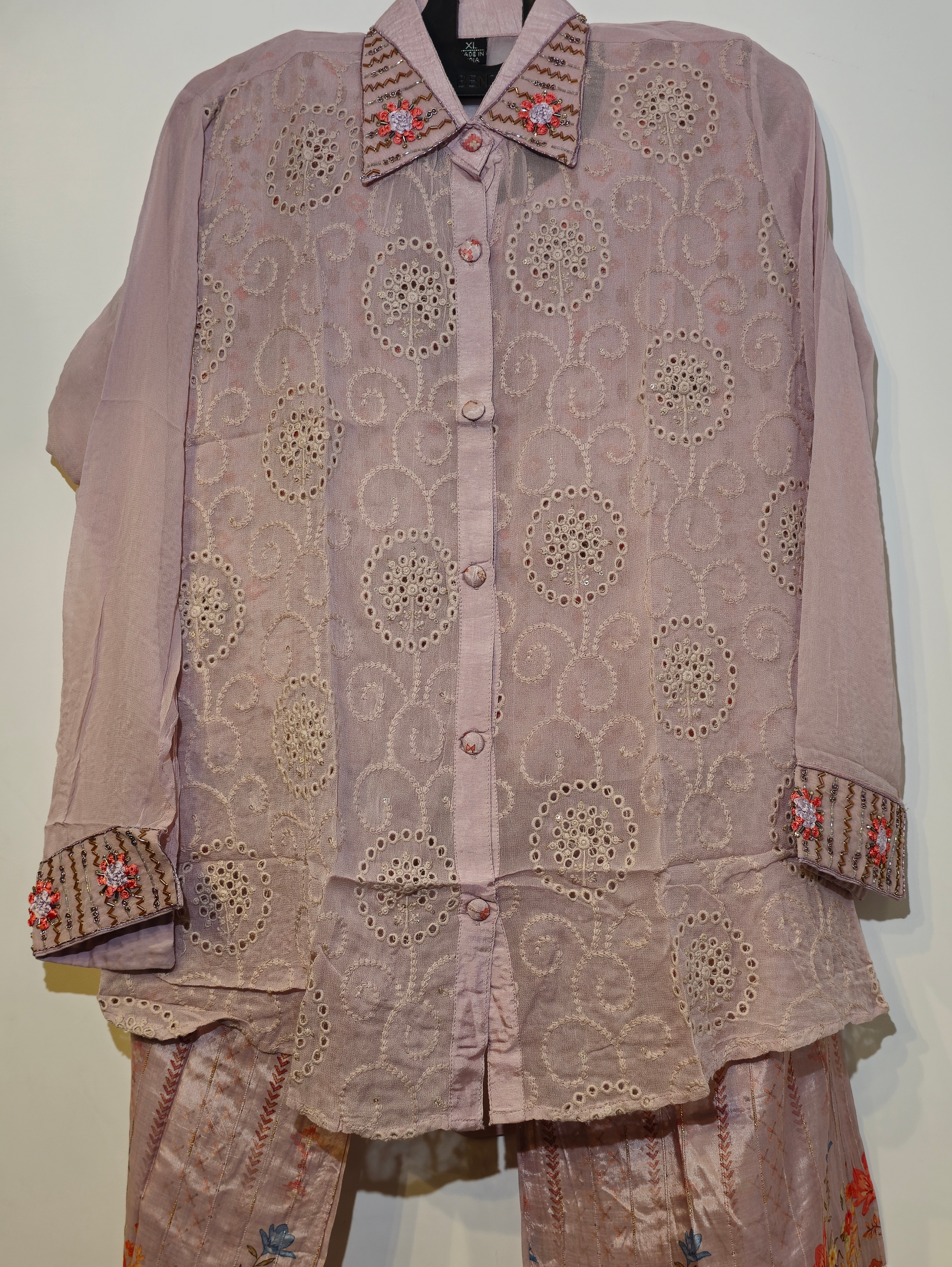 Designer Georgette & Muslin Coord Set