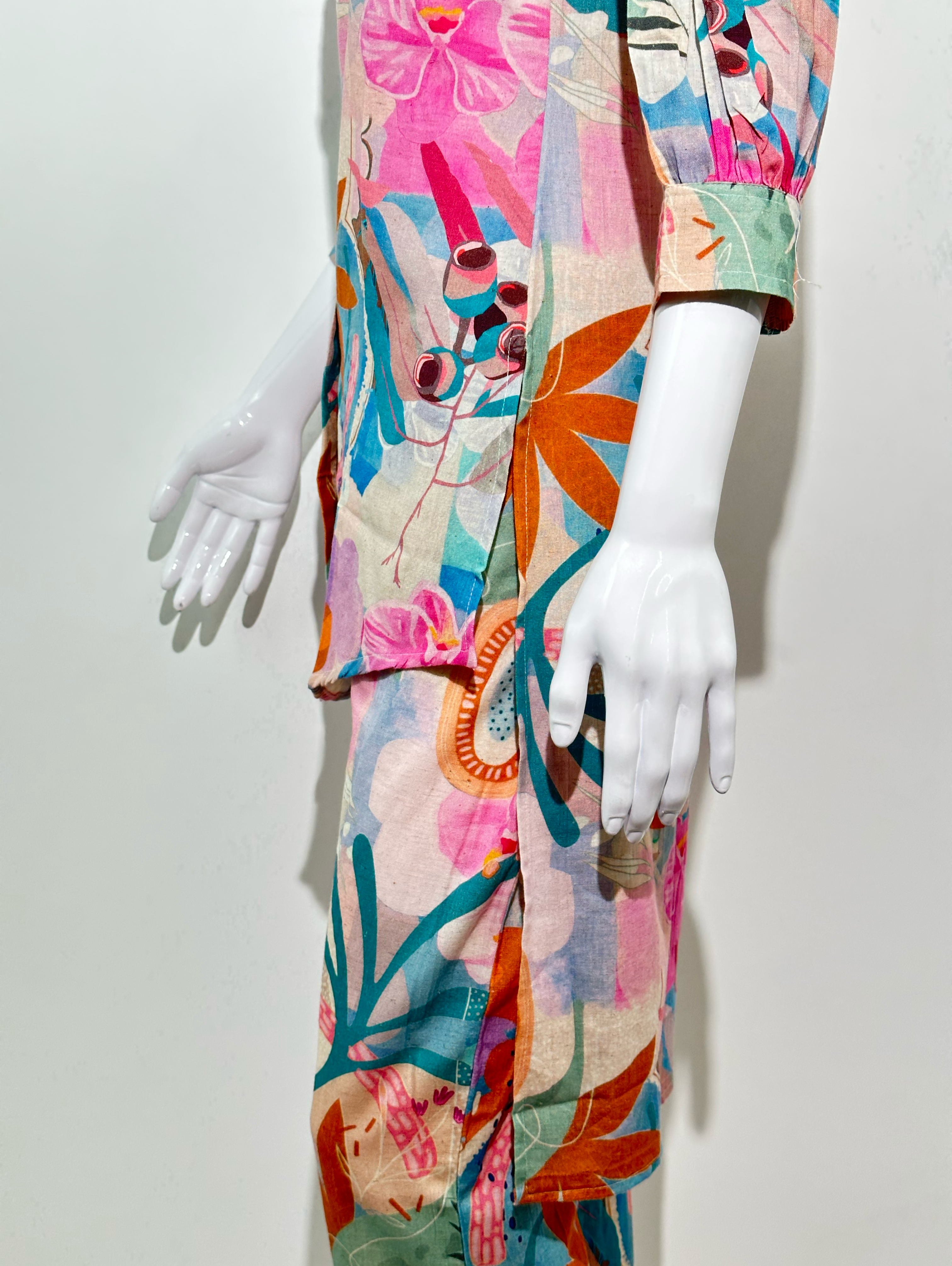 Image of Linen Cotton Unique Sleeve and work Coords