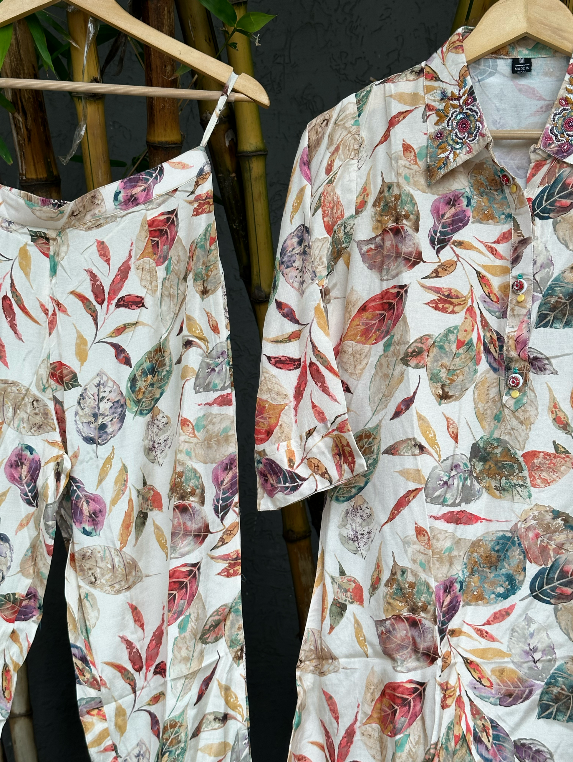 Muslin with Collar Embroidery Coords