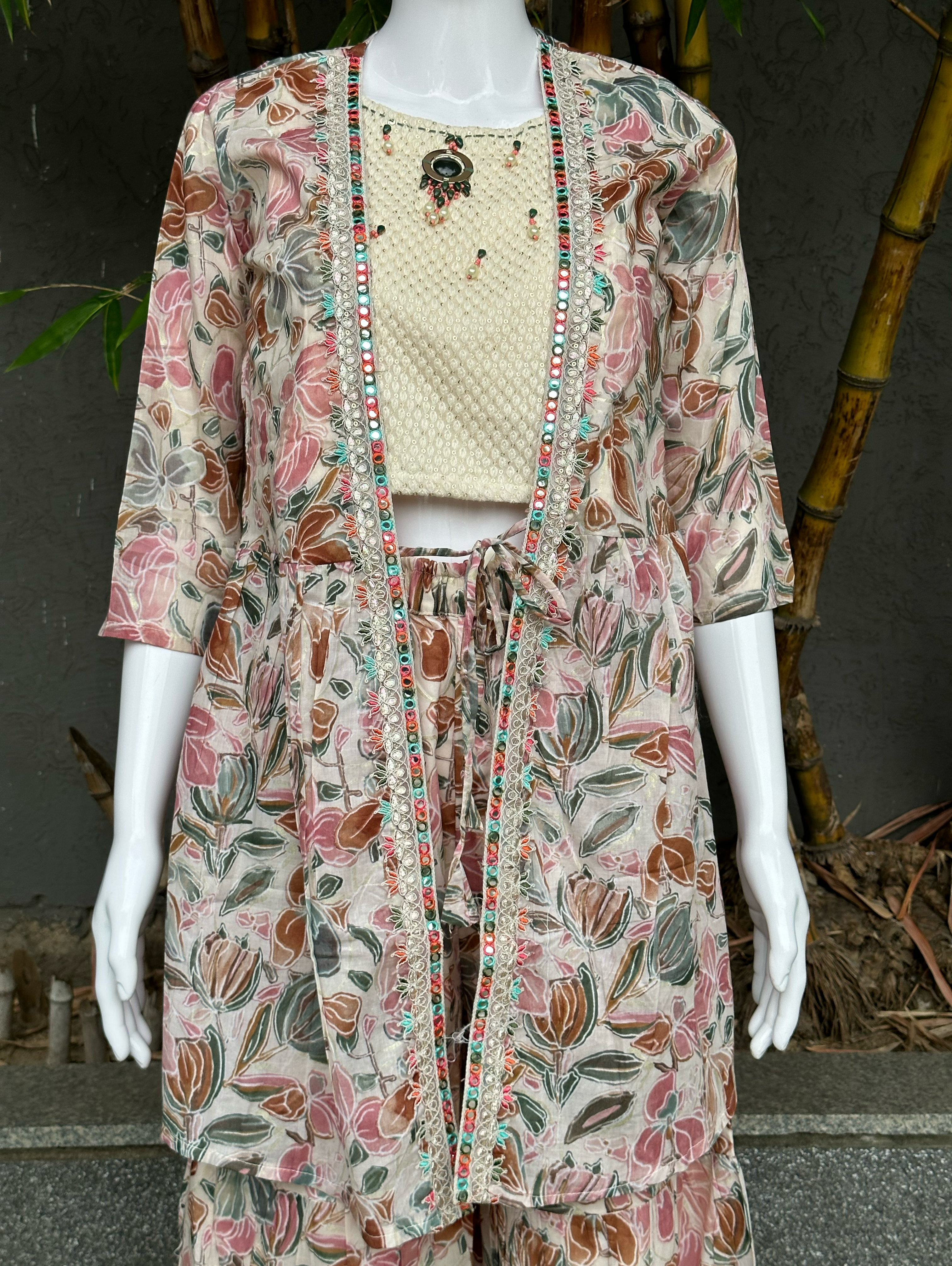 Image of Designer Sharara Set with work - 3 Piece