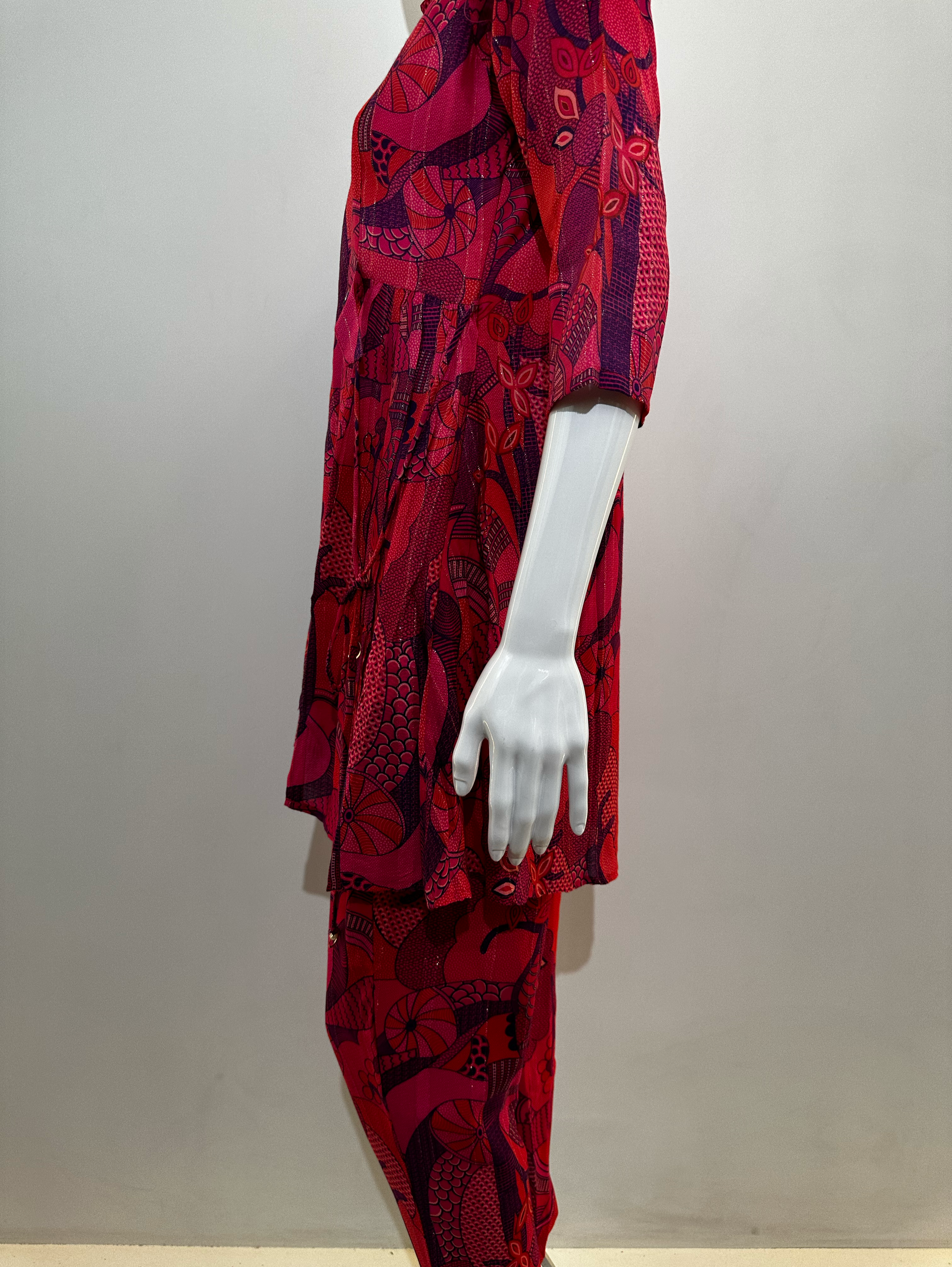 Deep Pink  with Accessories work Coord Set