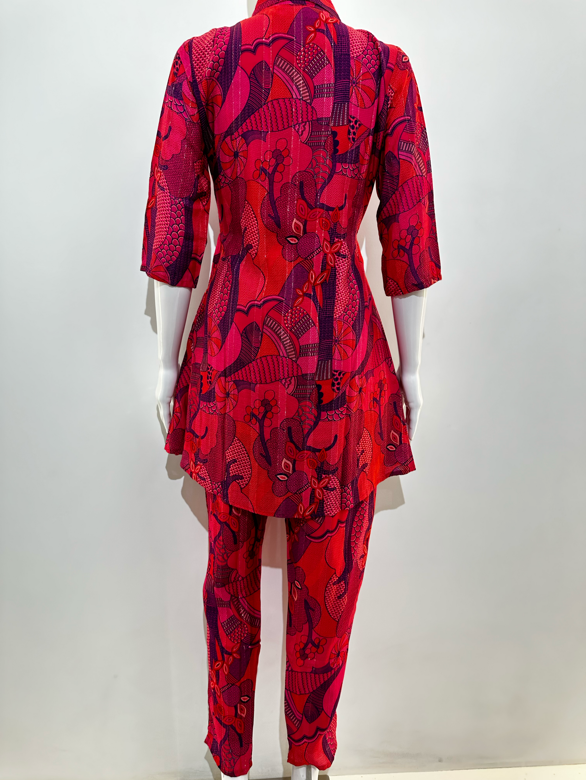 Deep Pink  with Accessories work Coord Set