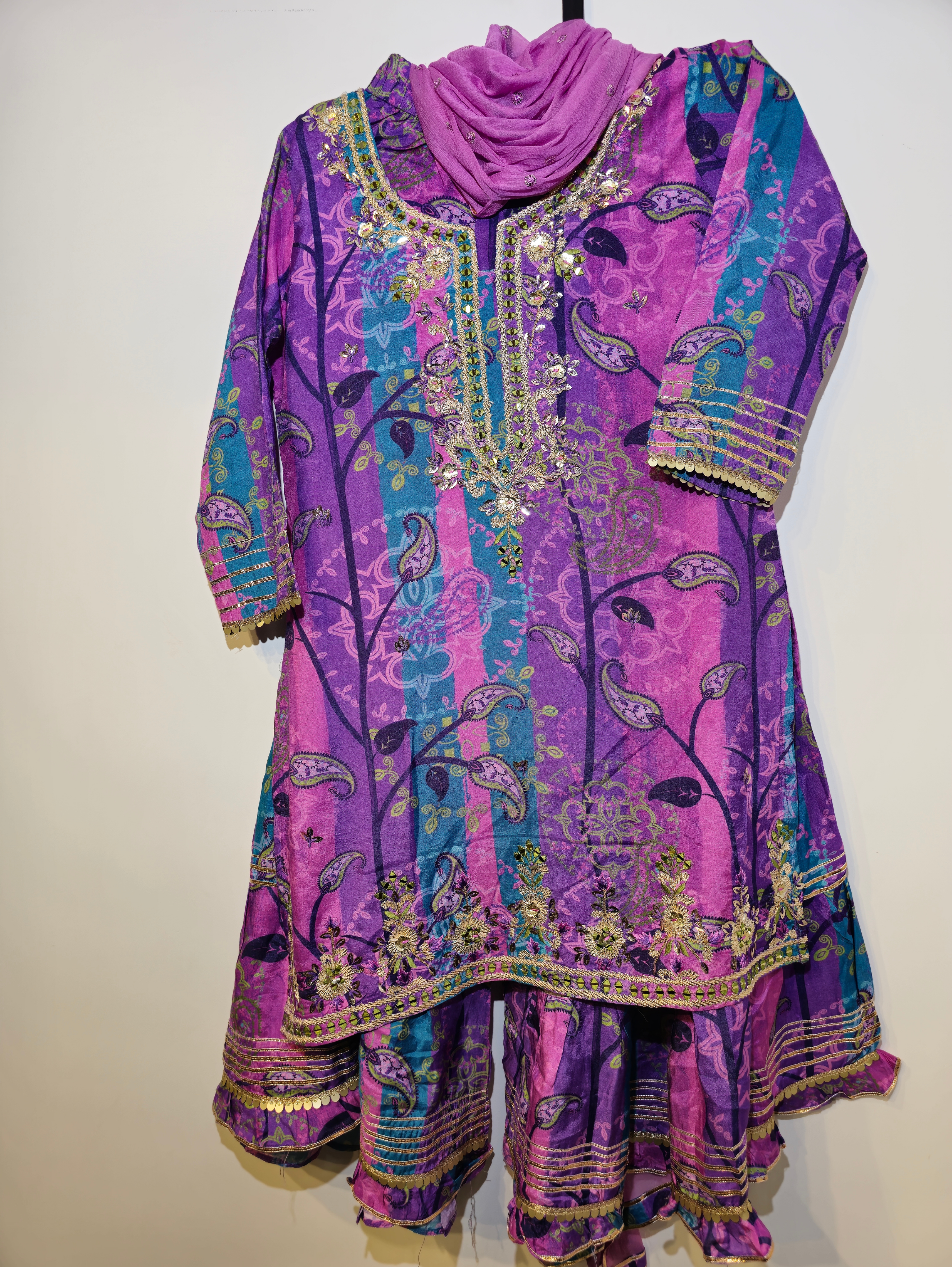 Image of Pure Muslin Kurti Set - 3 Piece