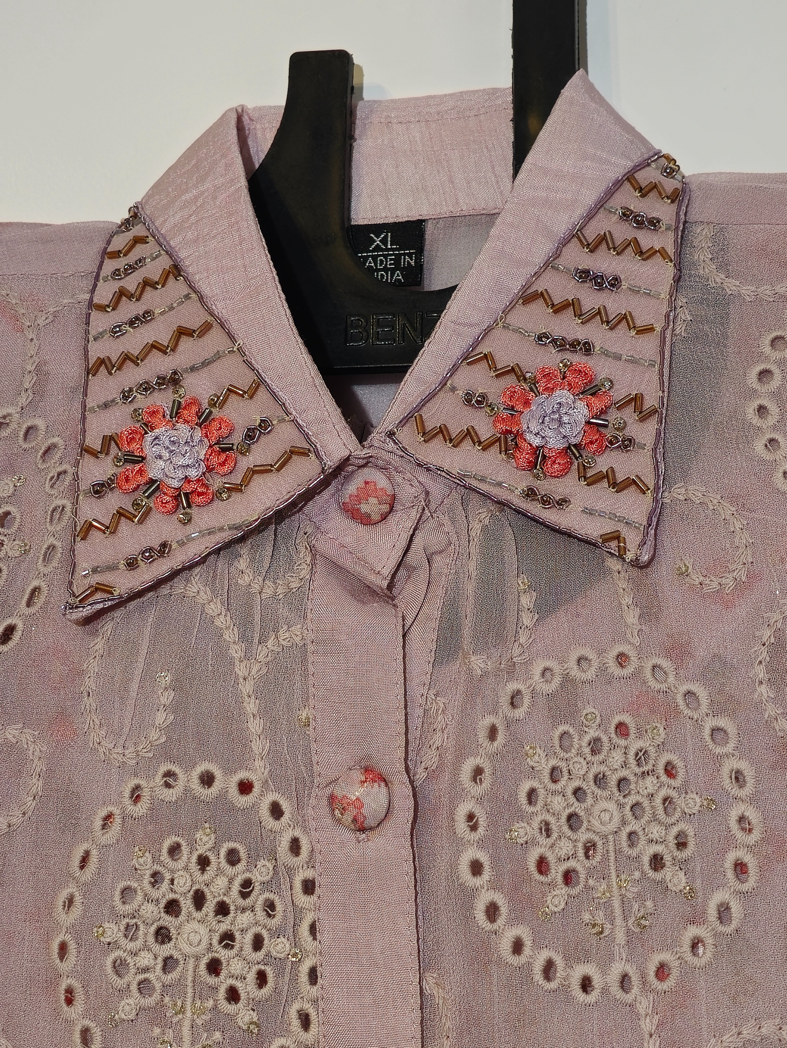 Image of Designer Georgette & Muslin Coord Set