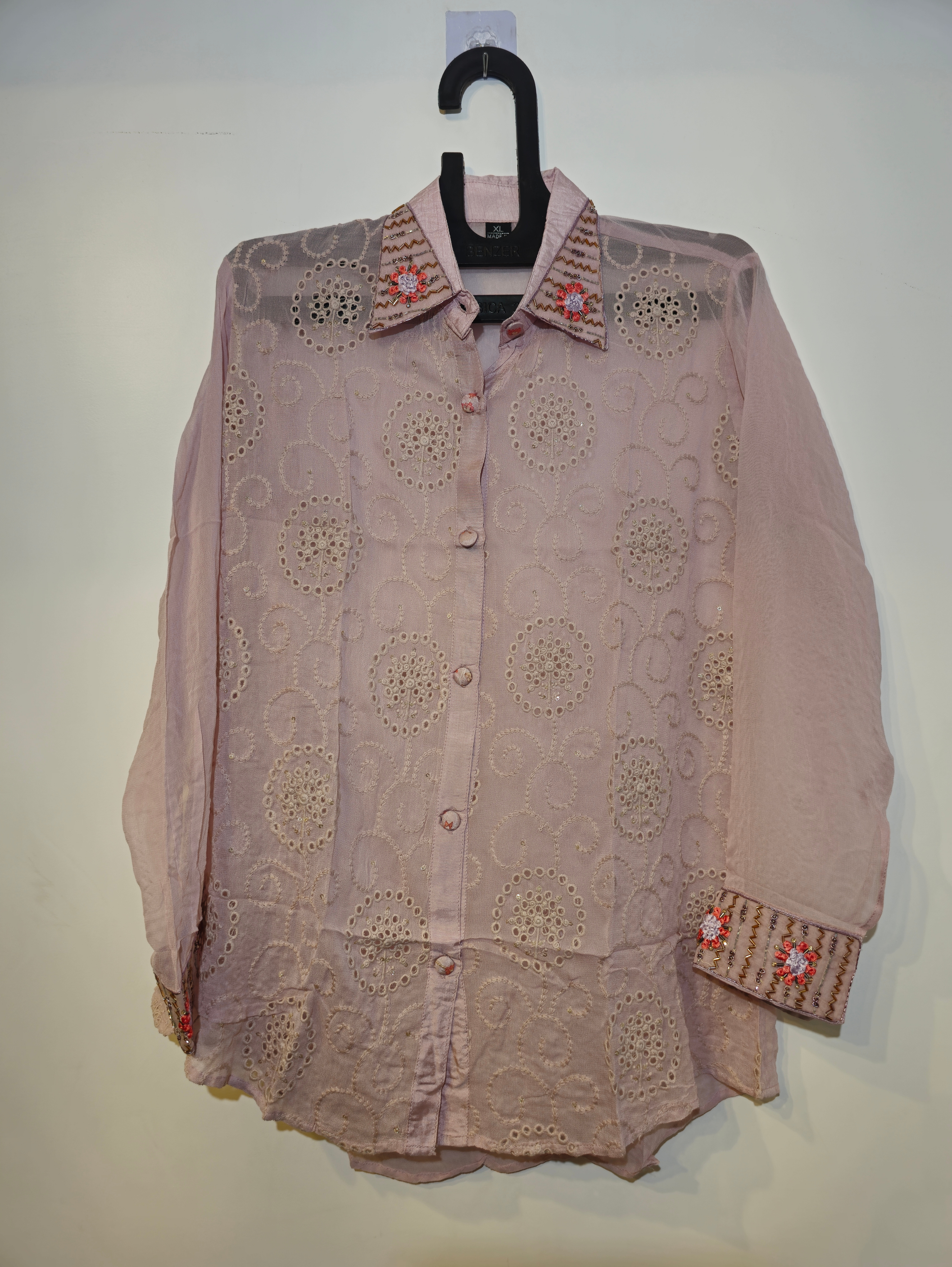 Image of Designer Georgette & Muslin Coord Set