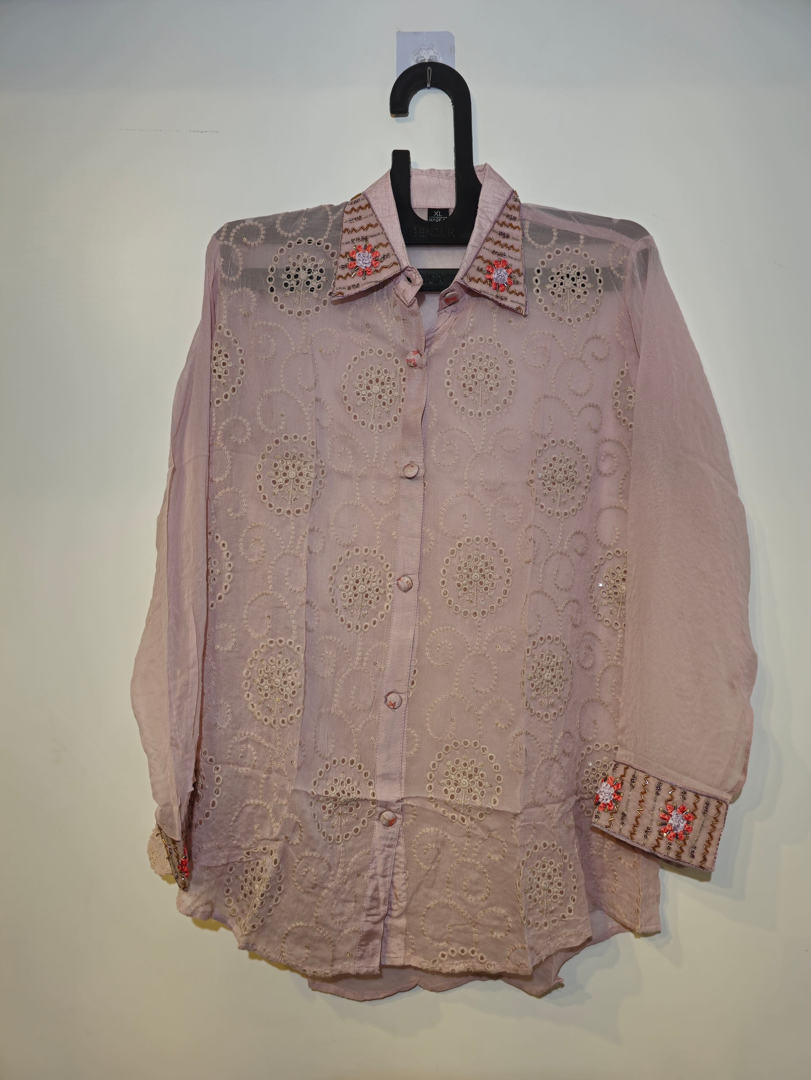 Image of Designer Georgette & Muslin Coord Set