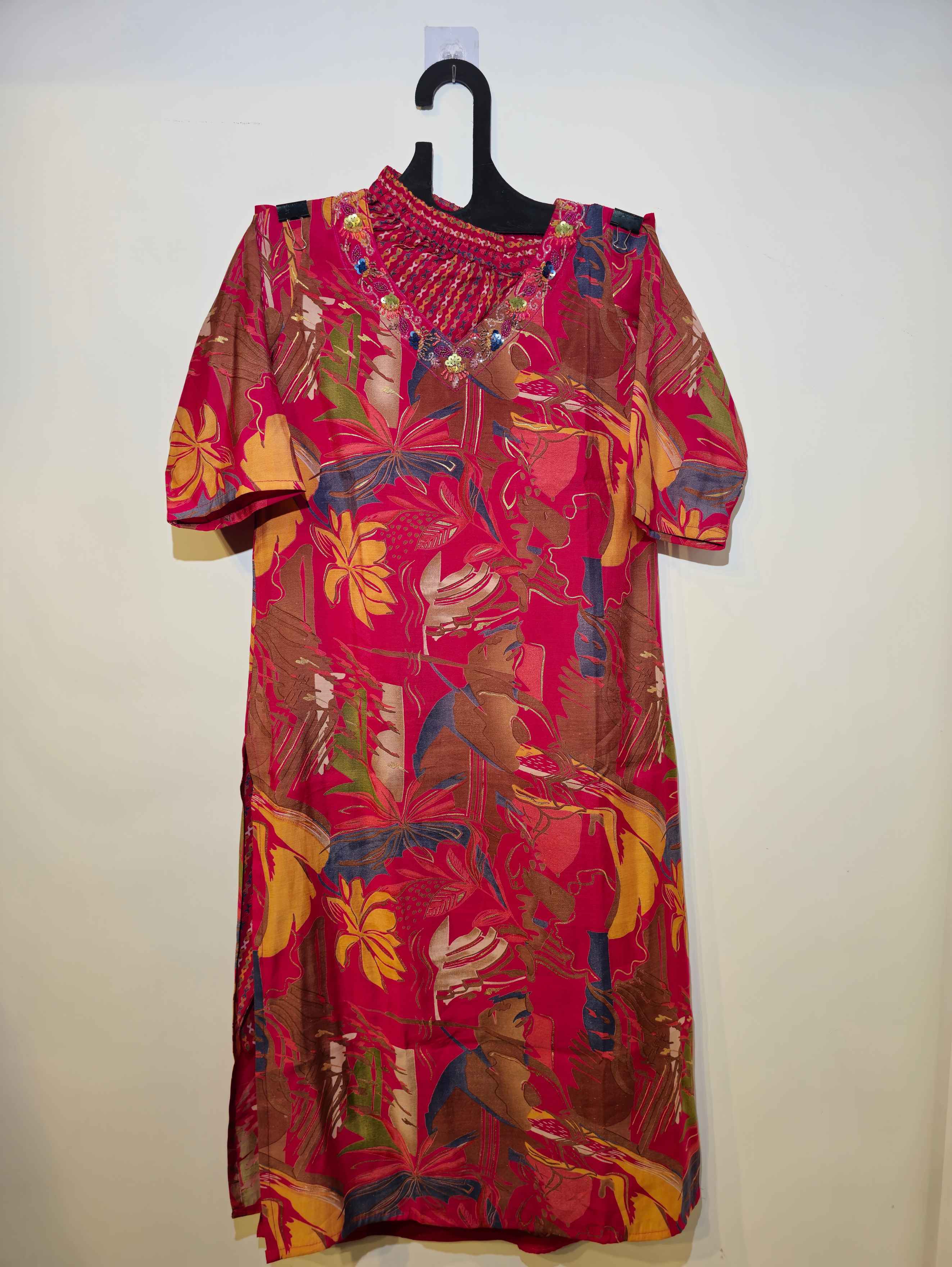 Pure Muslin Straight Kurti Set - 3 Piece