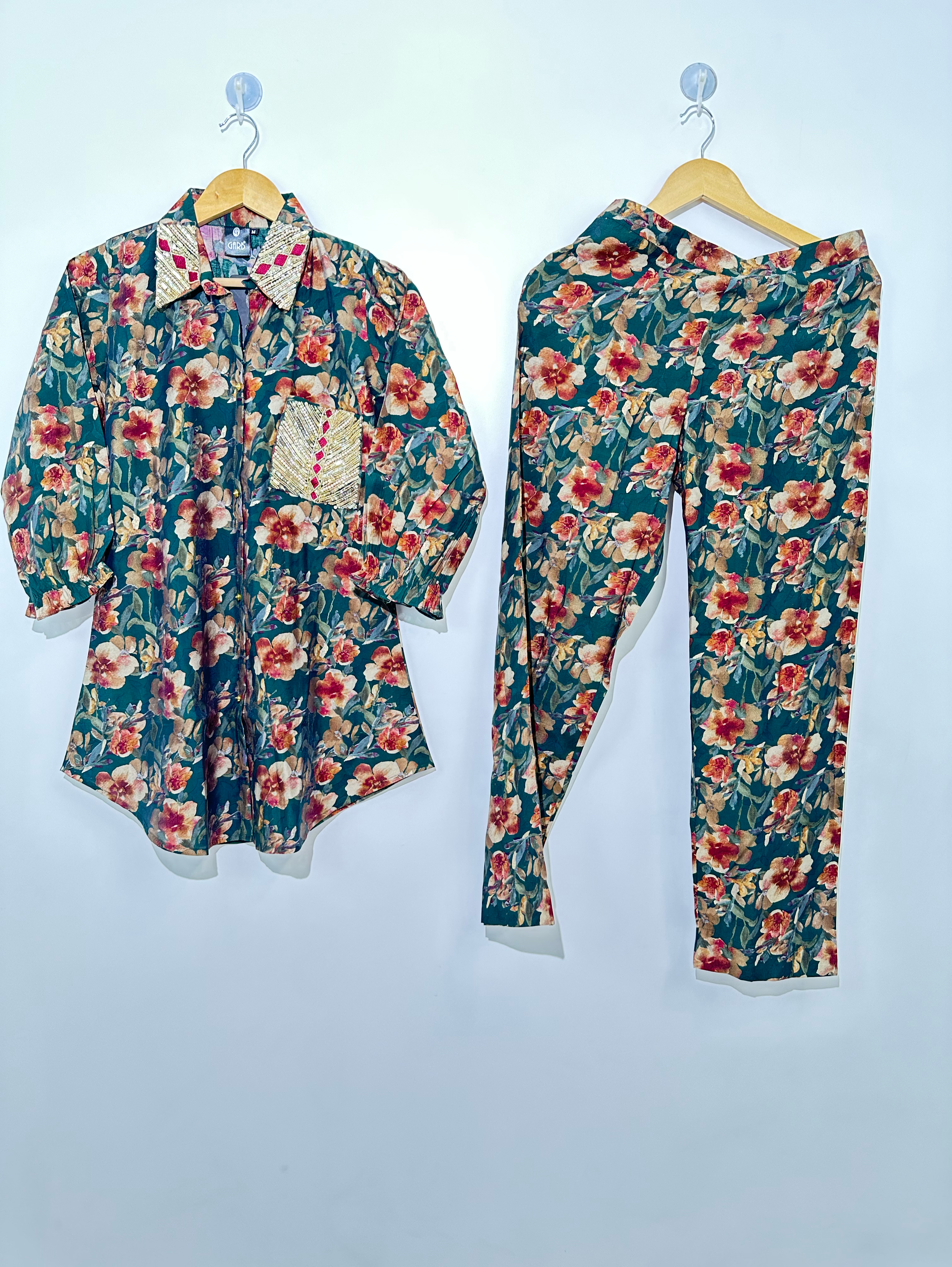 Image of Muslin Flower Print with Work Coords