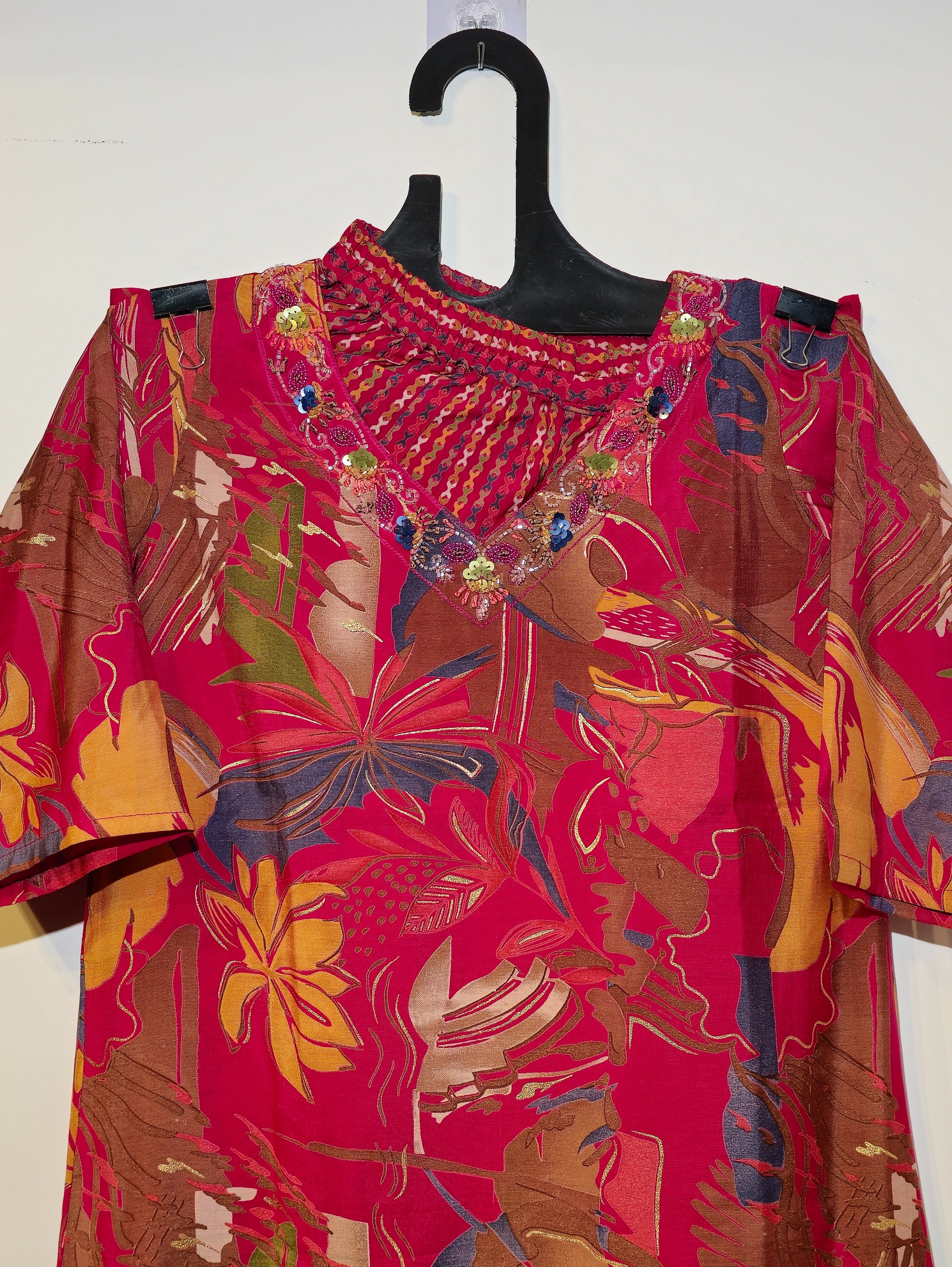 Pure Muslin Straight Kurti Set - 3 Piece