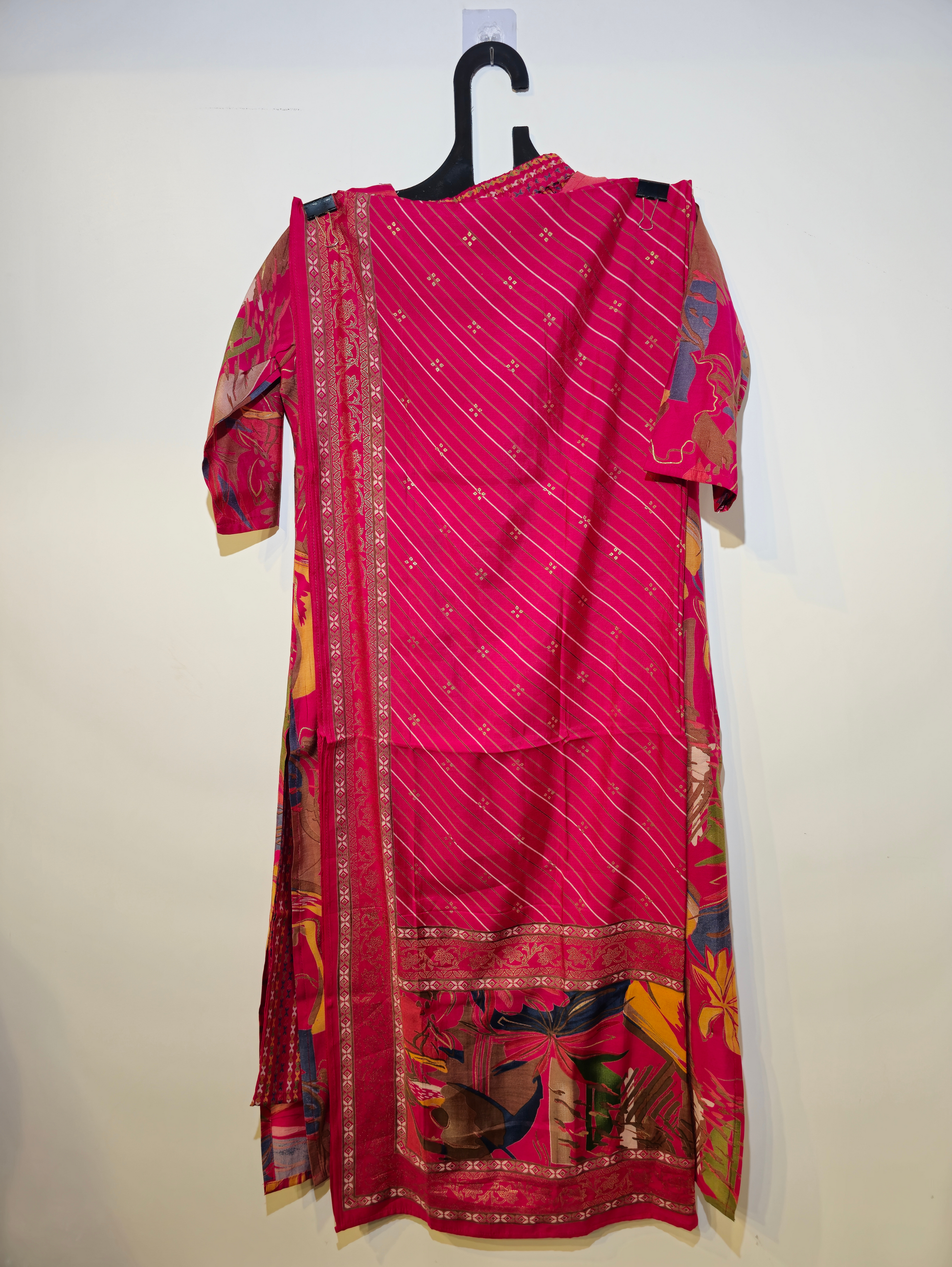 Pure Muslin Straight Kurti Set - 3 Piece