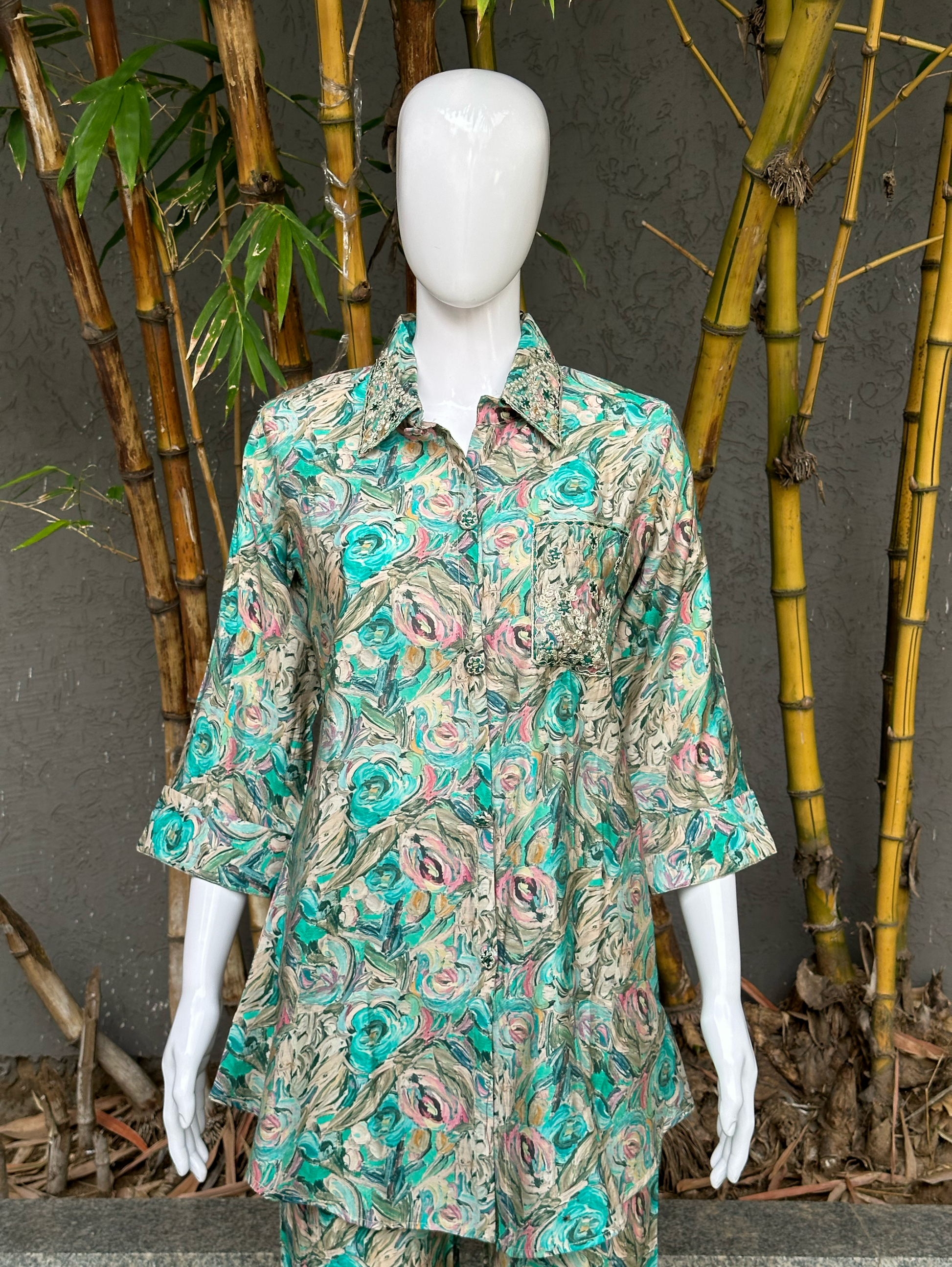 Muslin with Complete Embroidery work