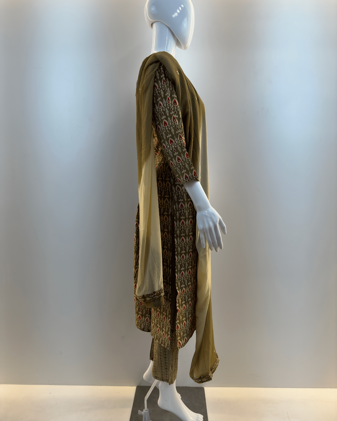 Image of Muslin Straight Kurti Set - 3 Piece