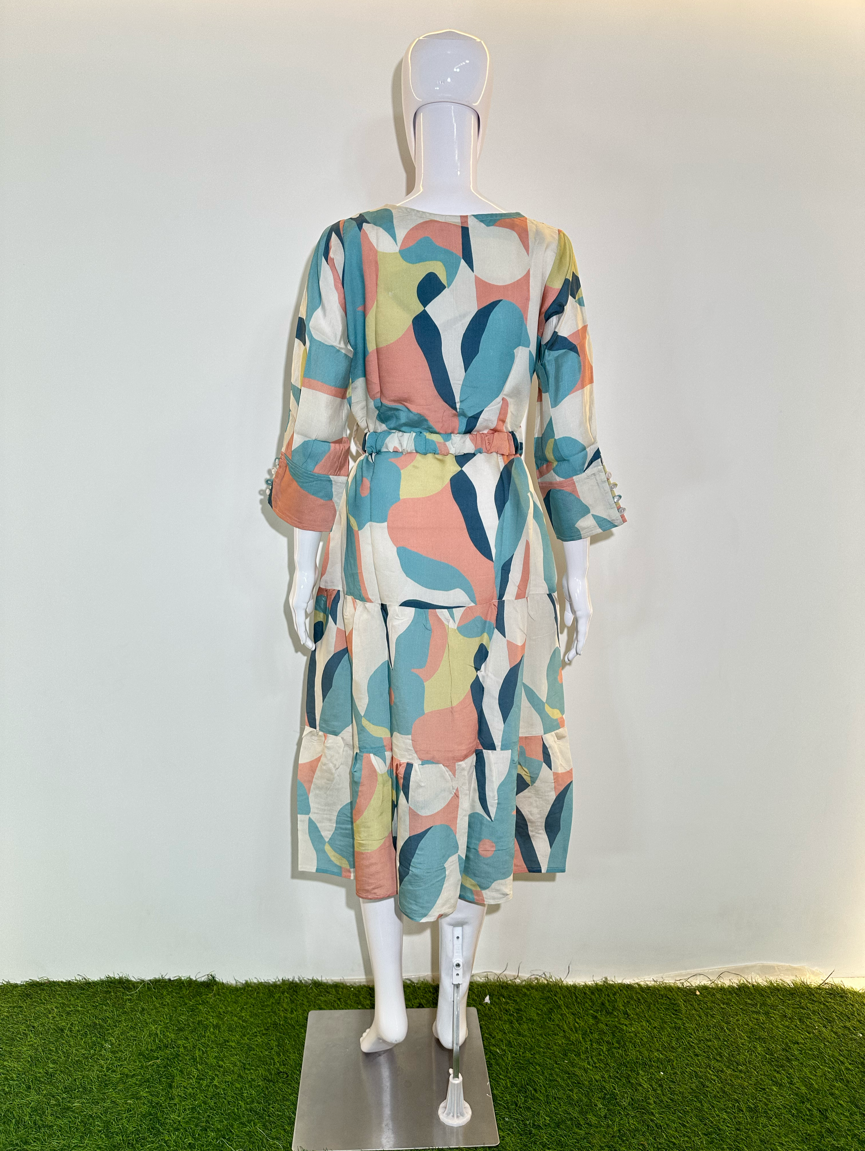 Muslin Dress with Belt - 1 Piece