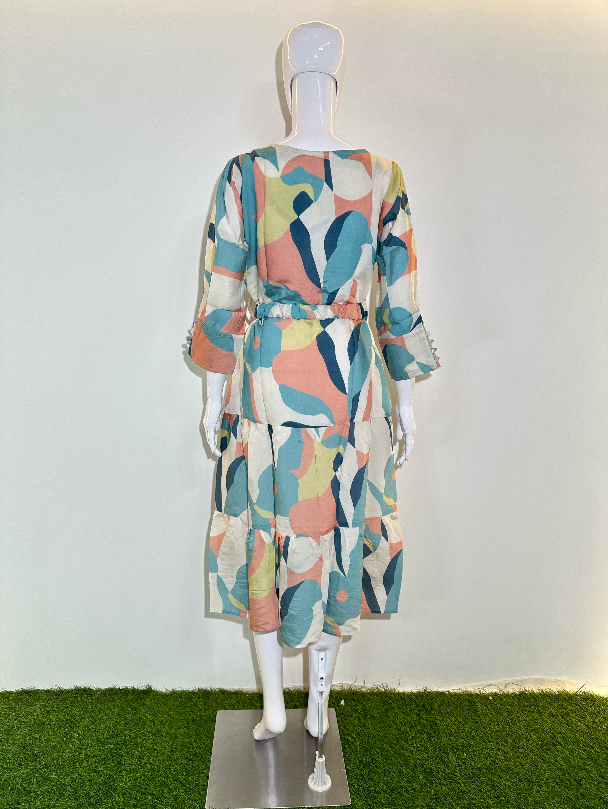 Muslin Dress with Belt - 1 Piece