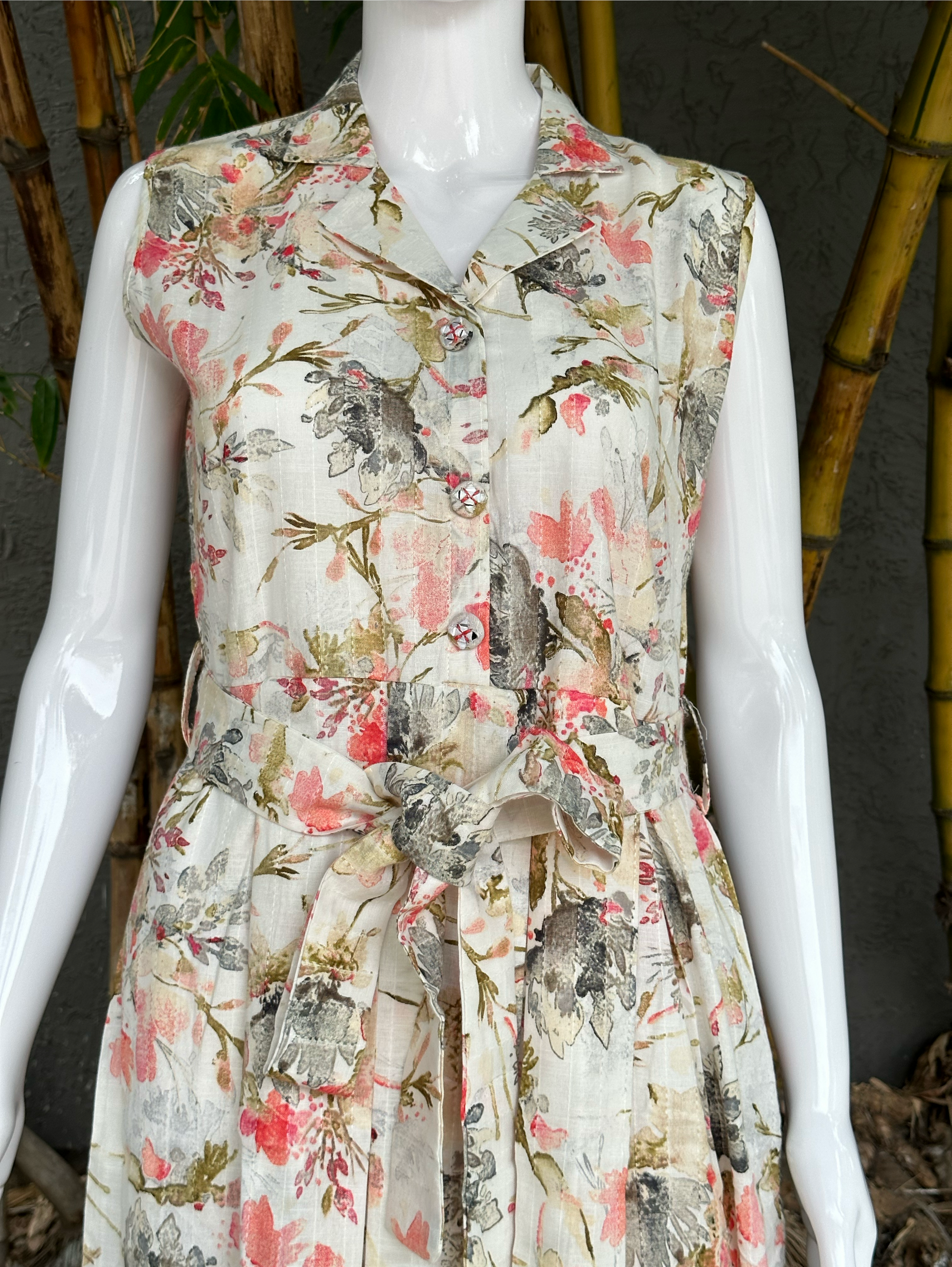 Cotton Midi Dress - With Belt