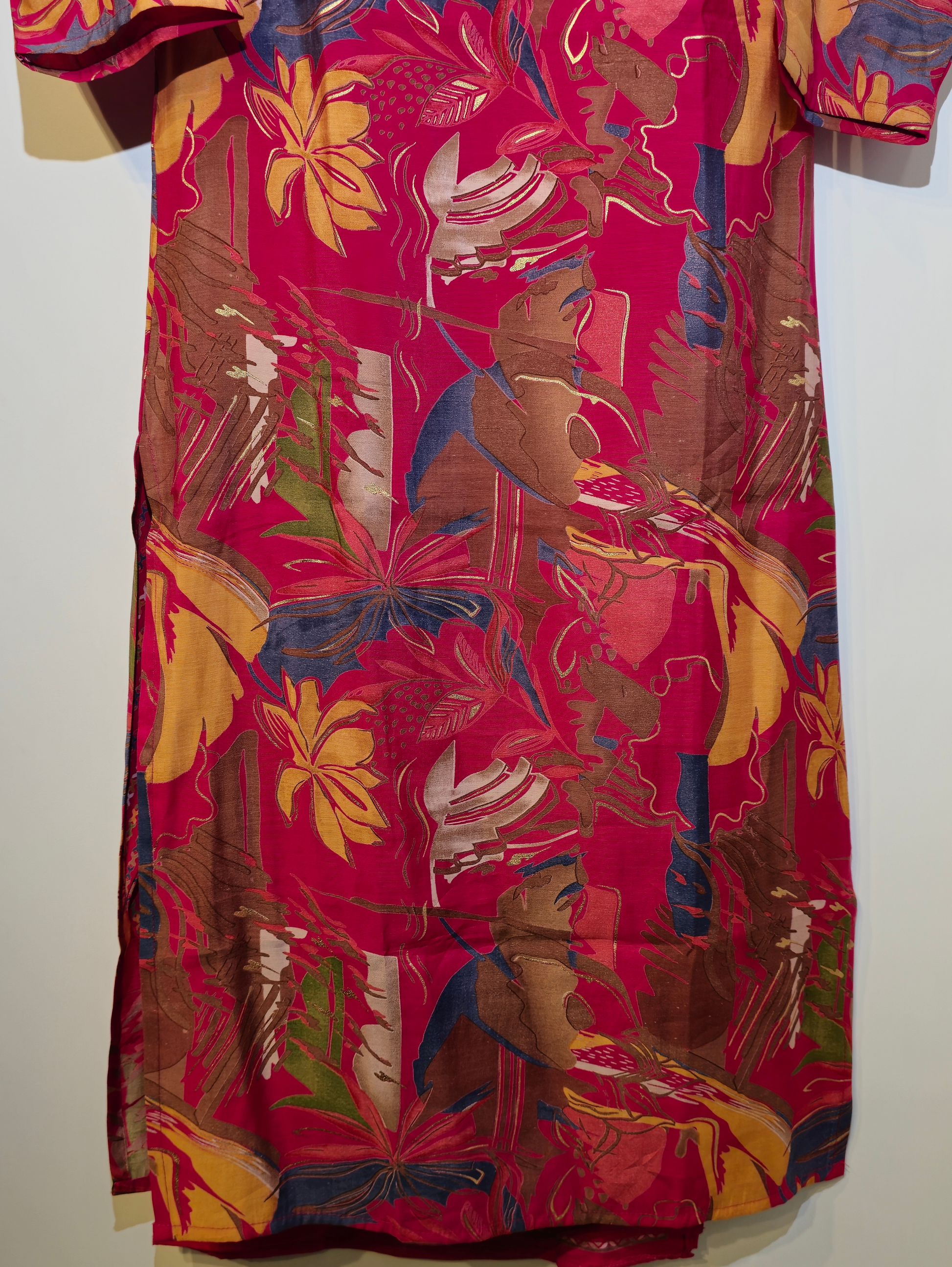 Pure Muslin Straight Kurti Set - 3 Piece