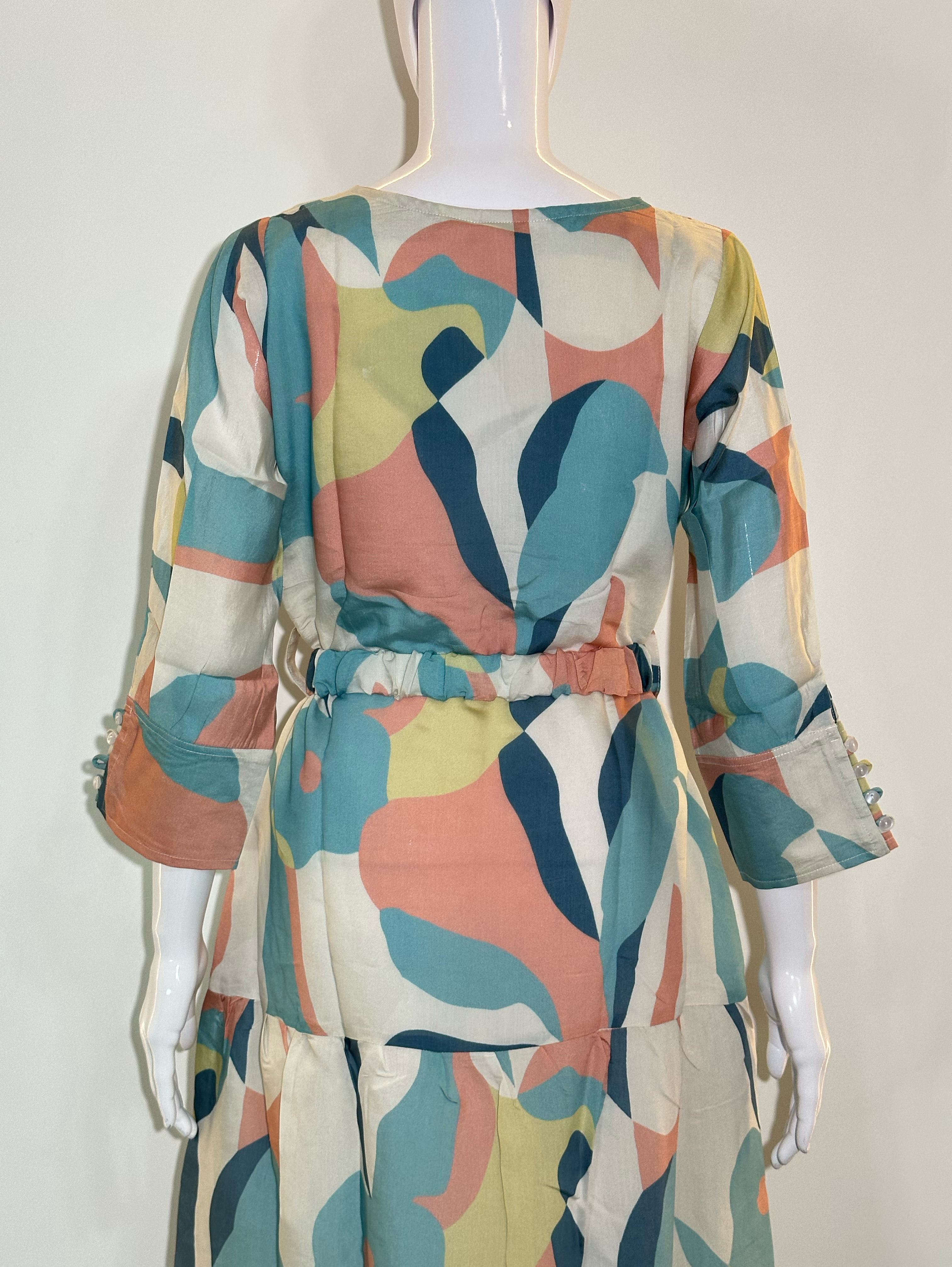 Image of Muslin Dress with Belt - 1 Piece