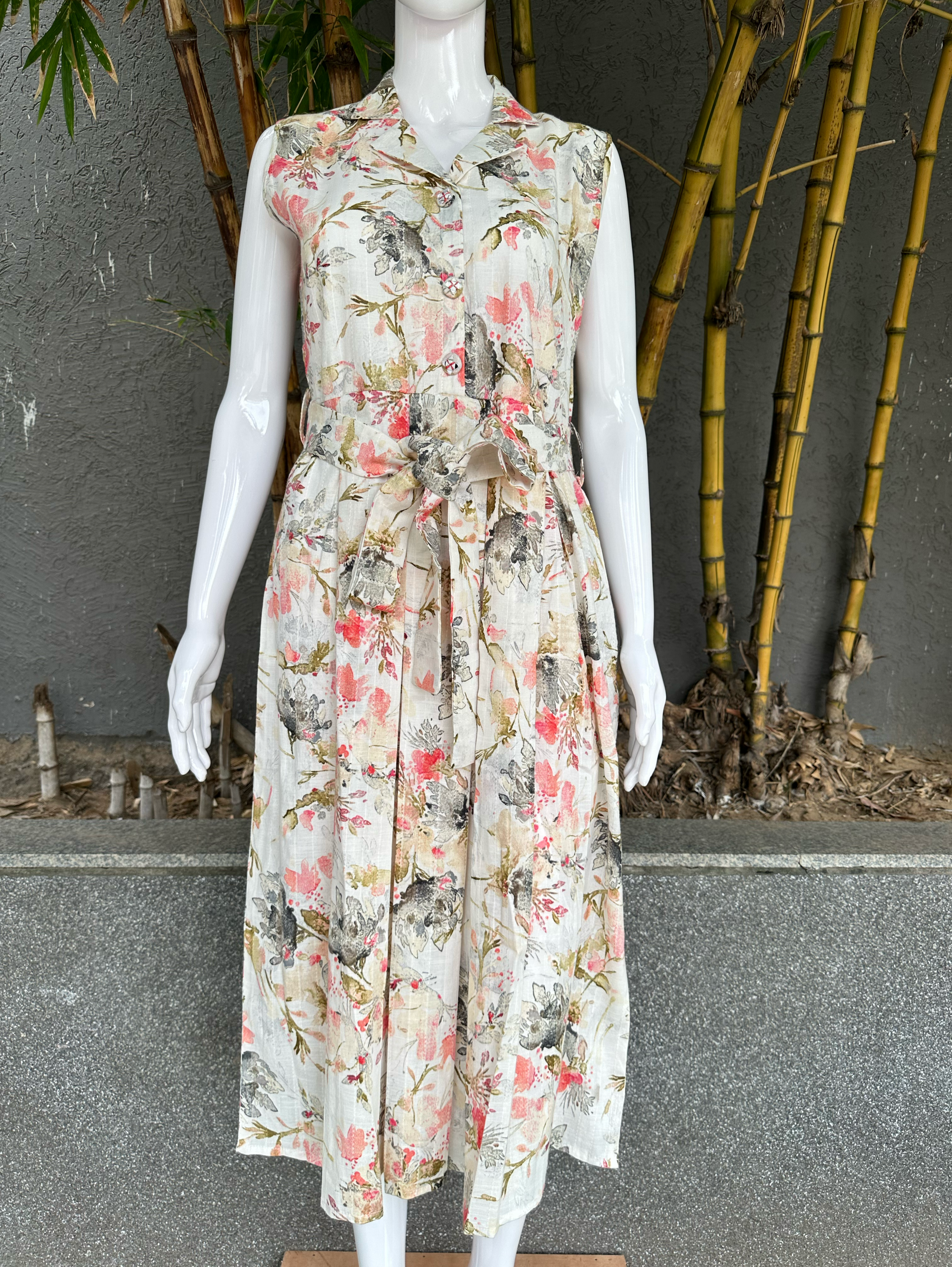 Image of Cotton Midi Dress - With Belt