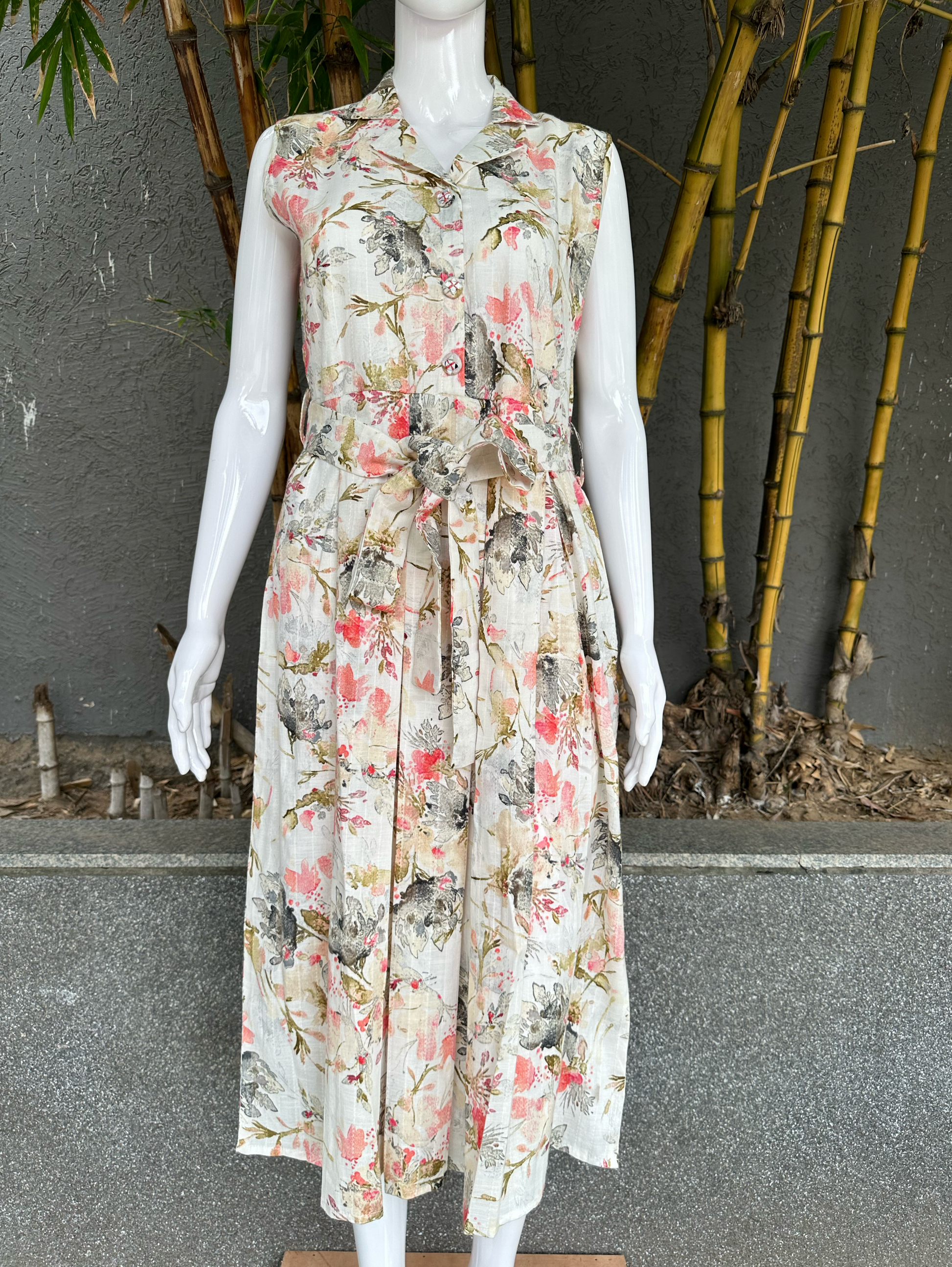 Cotton Midi Dress - With Belt