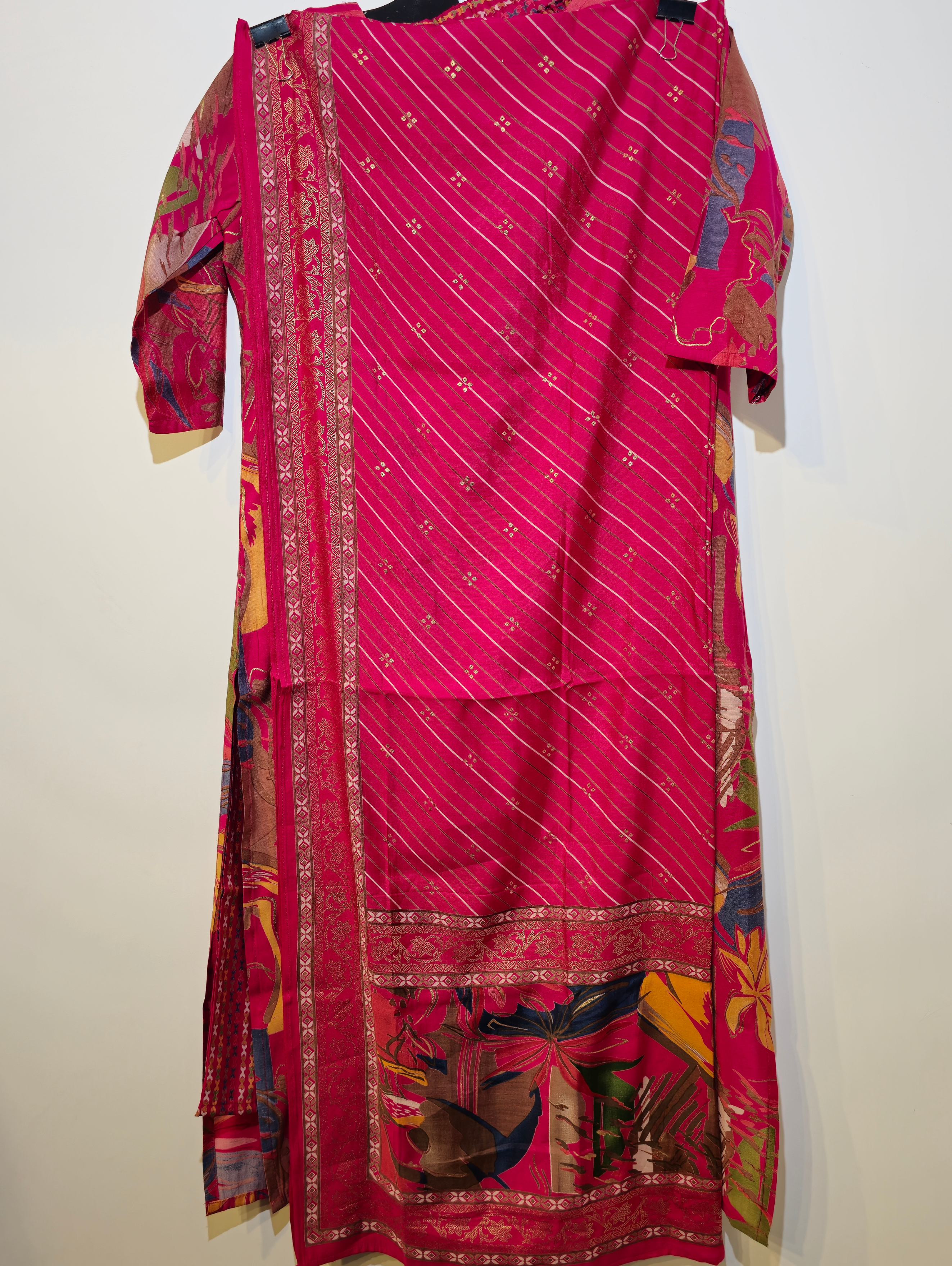 Pure Muslin Straight Kurti Set - 3 Piece