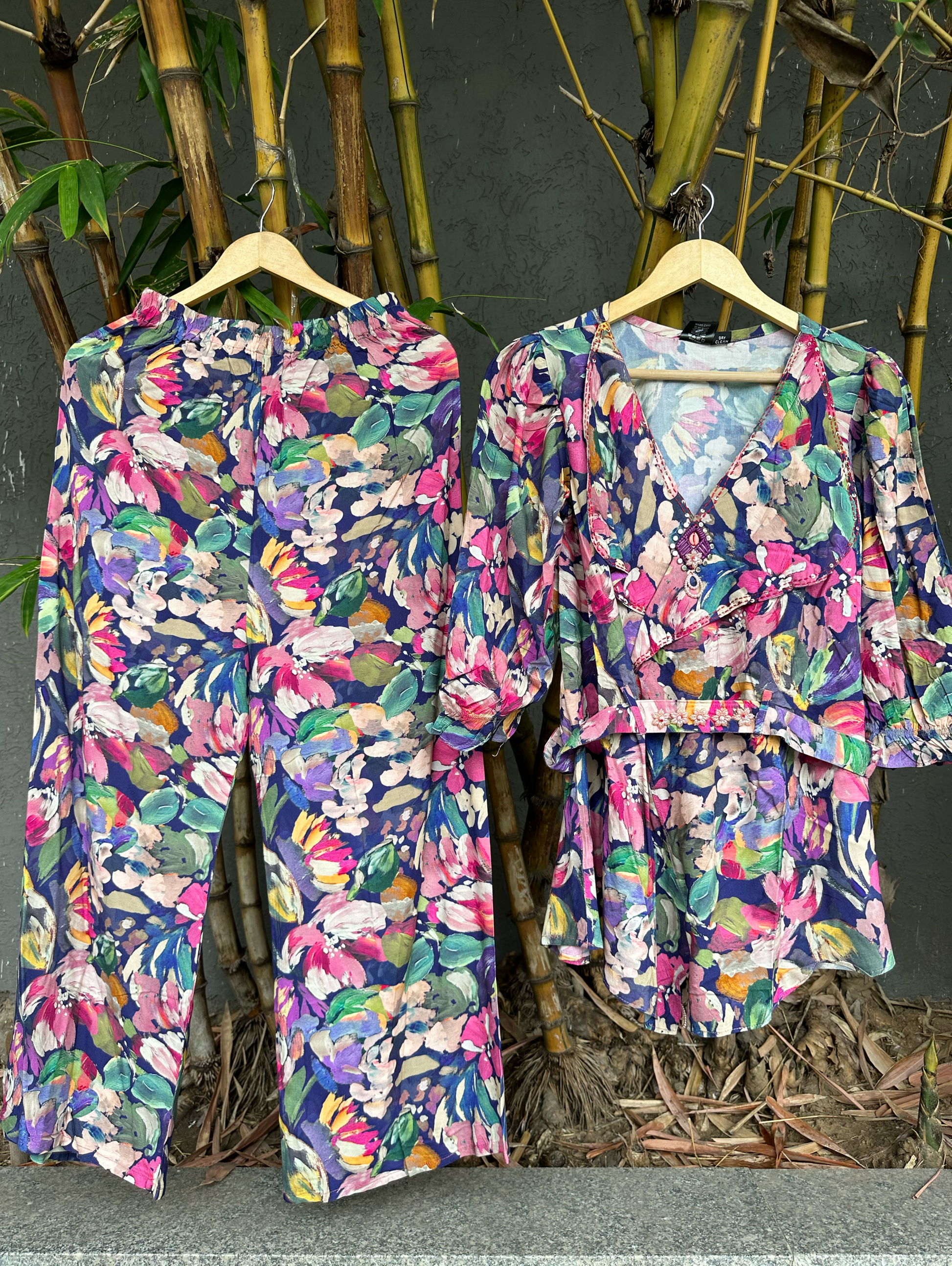 Rayon Print with Hand work Coords